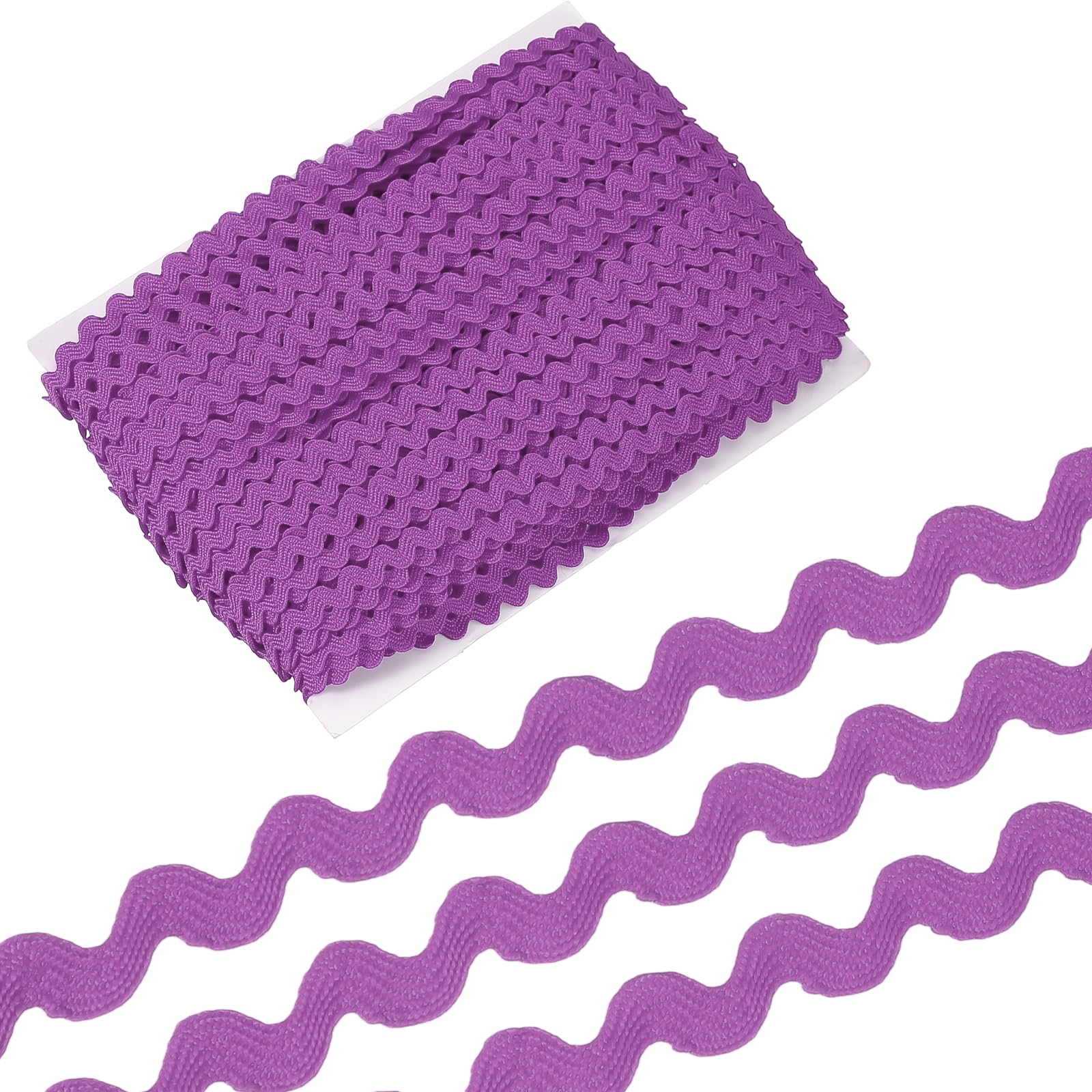 sourcing map 44 Yard Rick Rack Trim Ribbon, 3mm Wave Sewing Bending Fringe Trim Wave Ribbon Trim for Sewing DIY Clothes Wrapping Wedding Party Decoration, Dark Purple