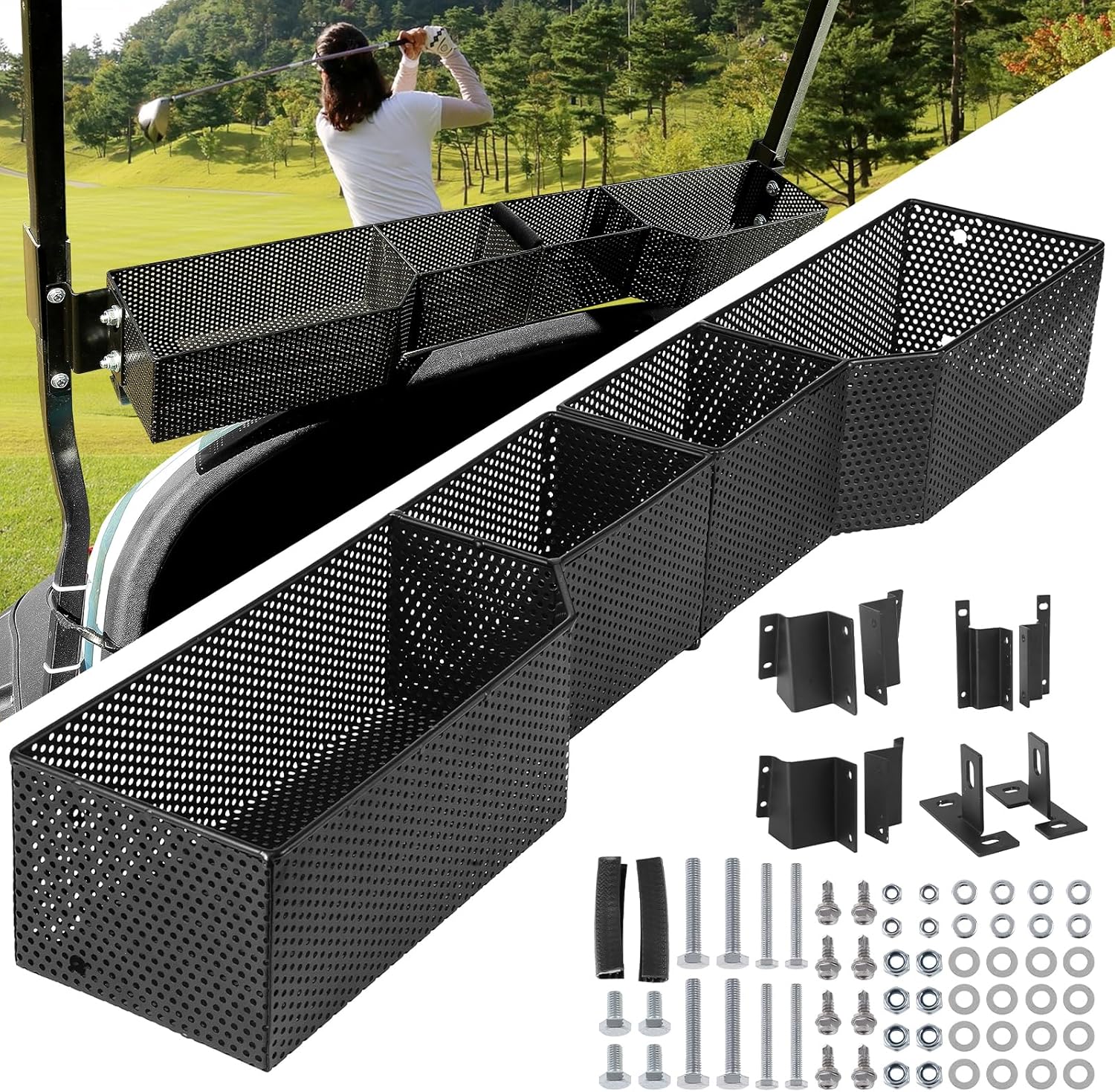 BEAMNOVA Golf Cart Front Inner Basket EZGO TXT & RXV, Club