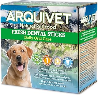 ARQUIVET Fresh Dental Sticks - Pack of 28 - Dental Snacks for Dogs - Dental Care Products for Dogs - Showers and Dogs for Dogs product image