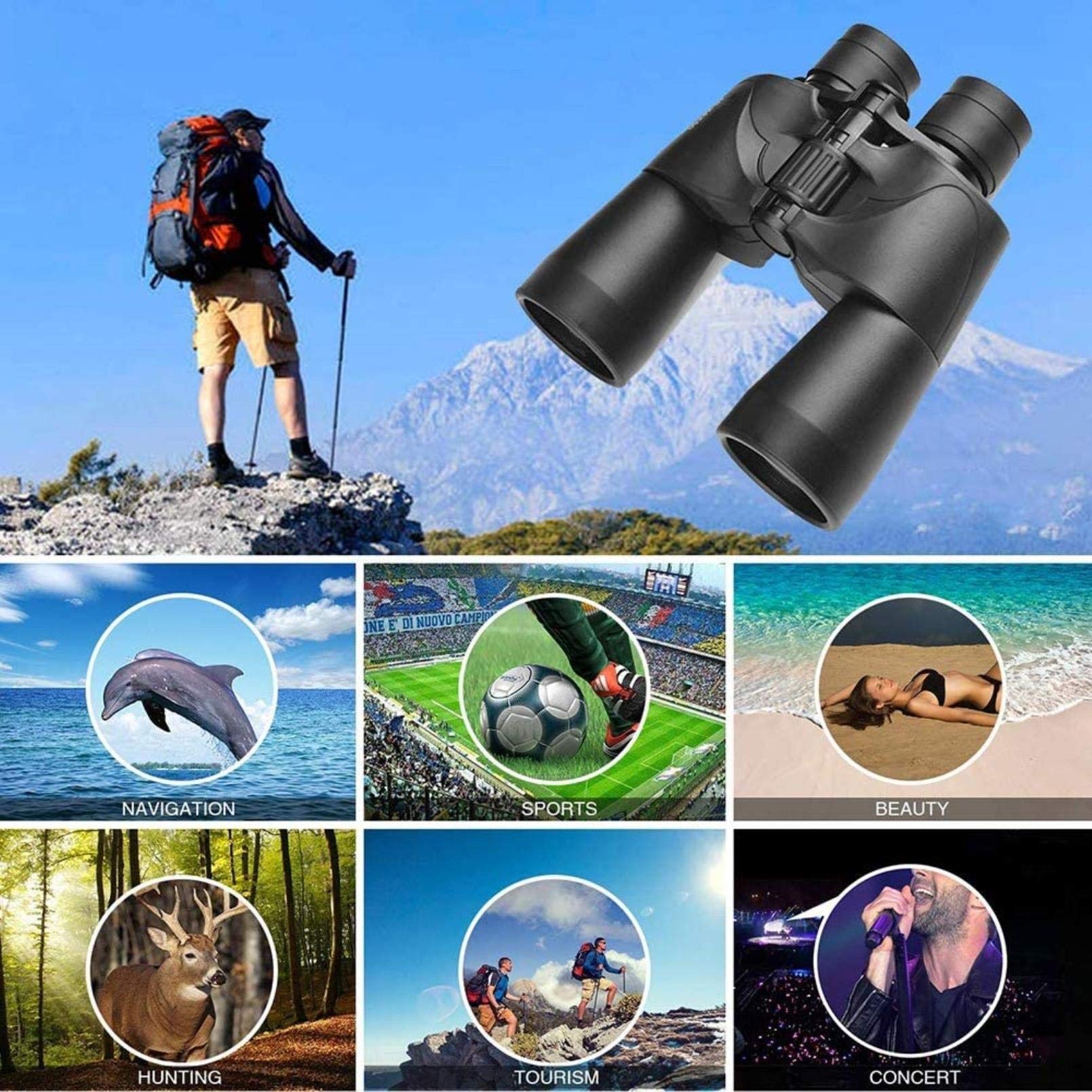 Monokularowy teleskop o dużej mocy 4K 10-300X40 mm Monokularowy teleskop z zoomem przenośny super teleobiektyw statywu + klips, do lornetki na zewnątrz