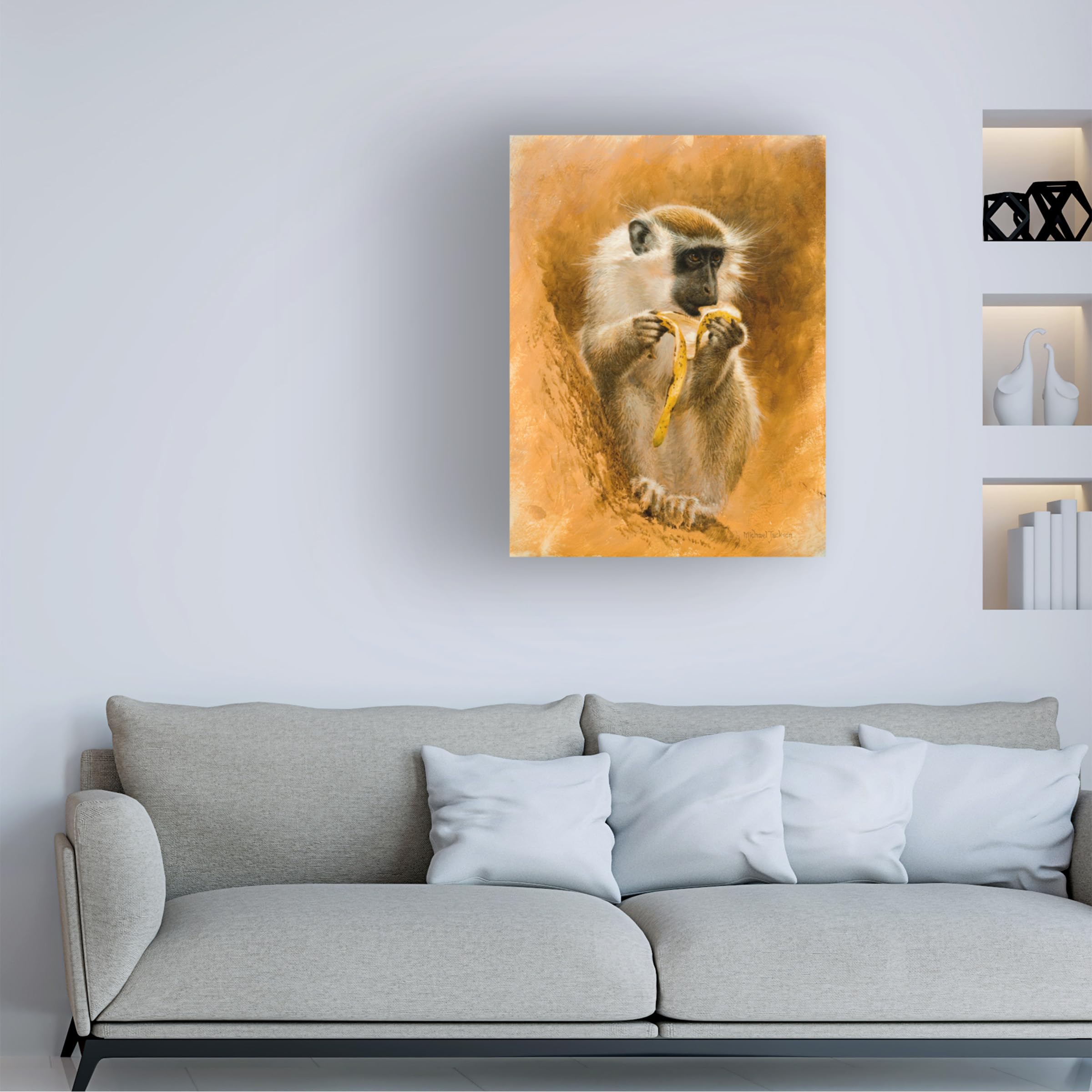 Amazon.com: Trademark Fine Art - 'Green Monkey' Canvas Art - 24x18