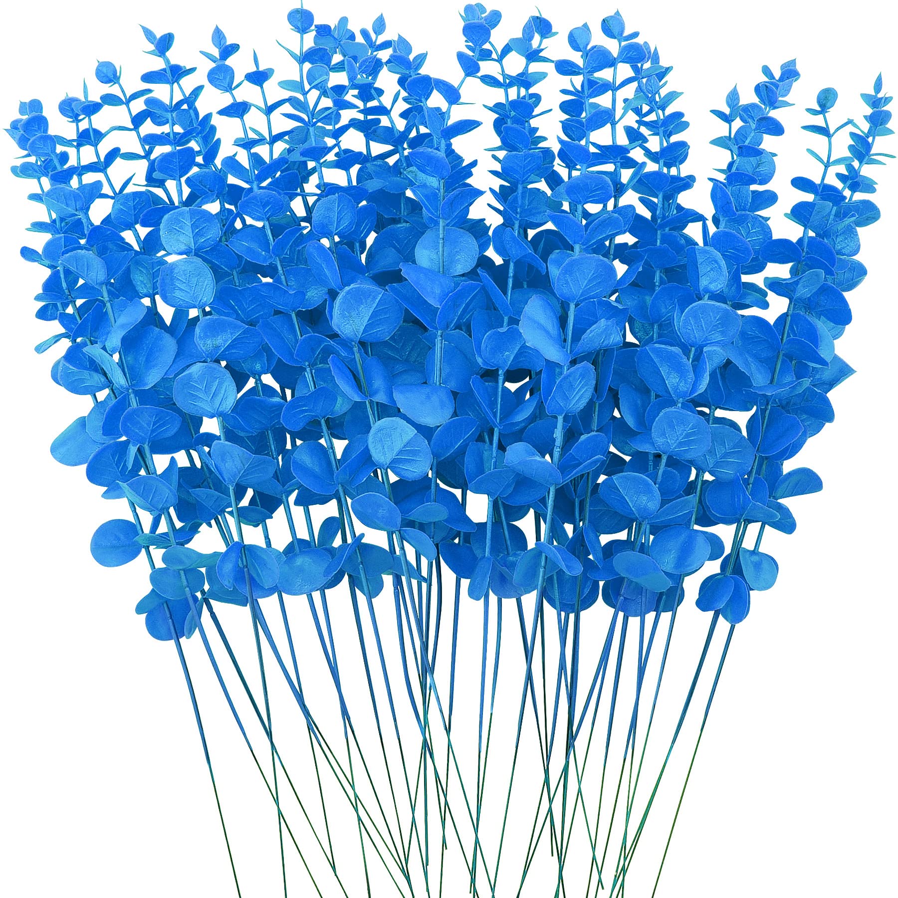 36 Pcs Blue Eucalyptus Stems Artificial Eucalyptus Leaves Decor Eucalyptus Branches Fake Eucalyptus with Fake Leaves 15 inch Faux Eucalyptus Stem for Vase Wedding Bouquet Home
