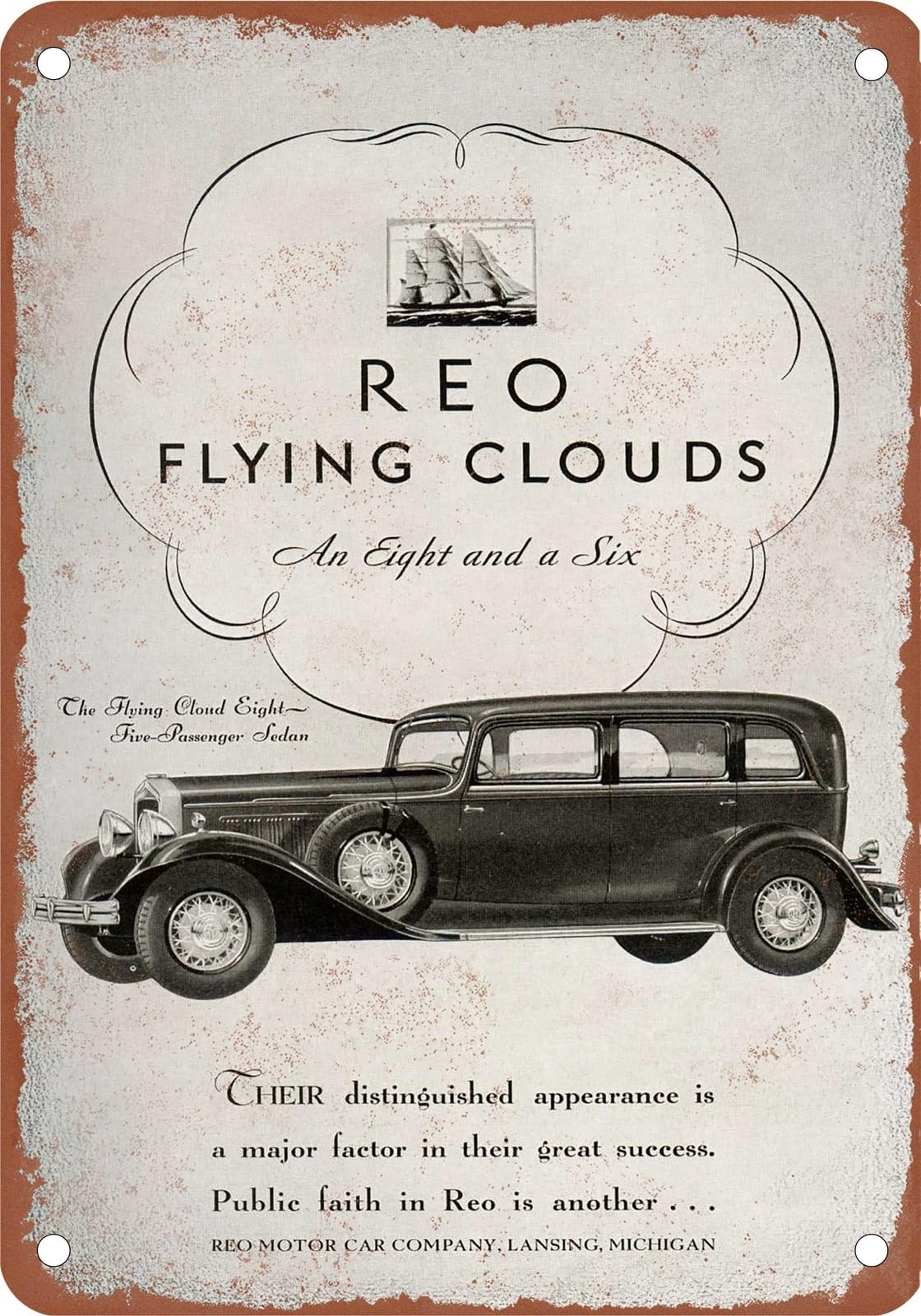 METAL SIGN - 1931 Reo Vintage Ad 08 - Old Retro Rusty Look home decor