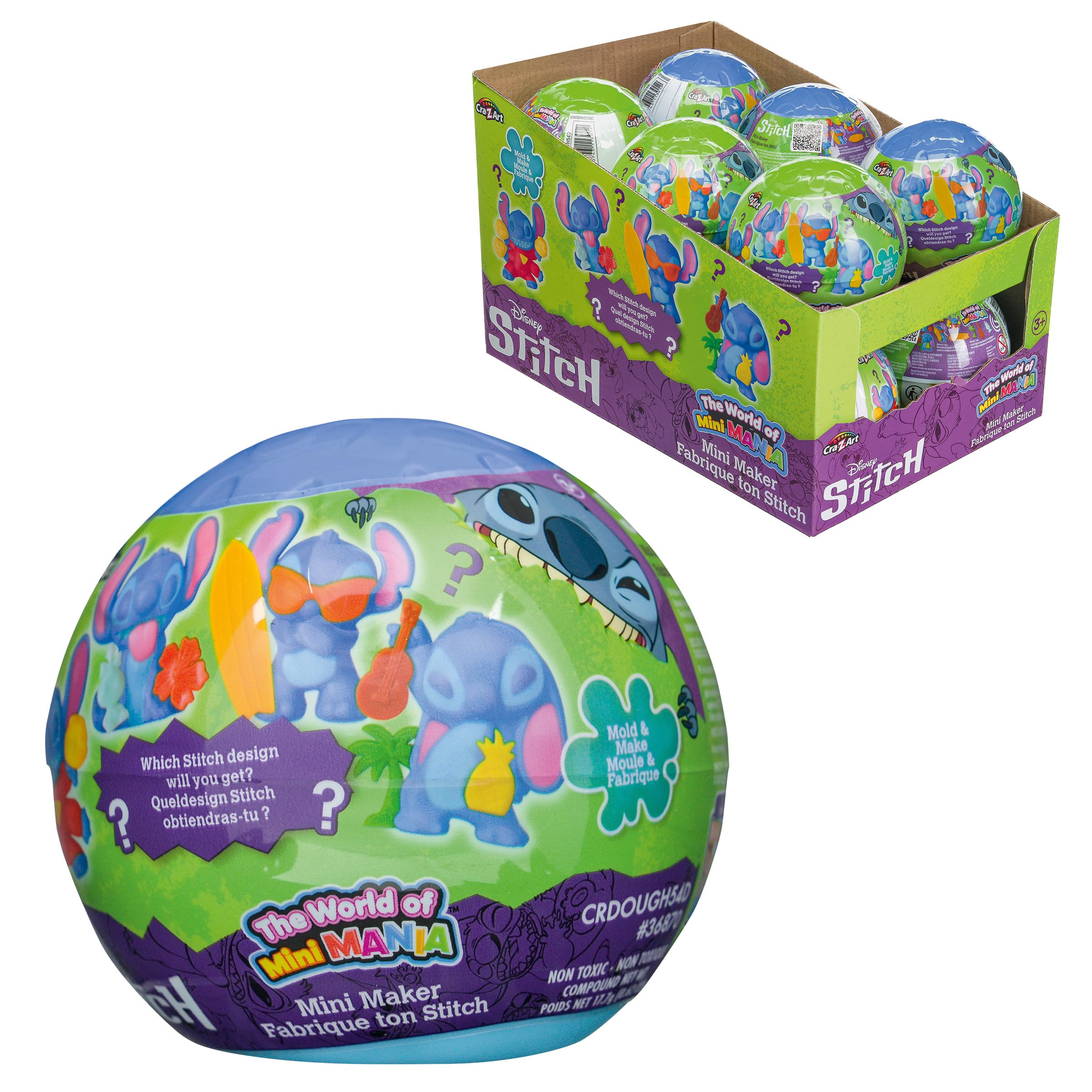 LEXIBOOK, Mini Mania Stitch Ball, modeling figurines, CRDOUGH54DLXB