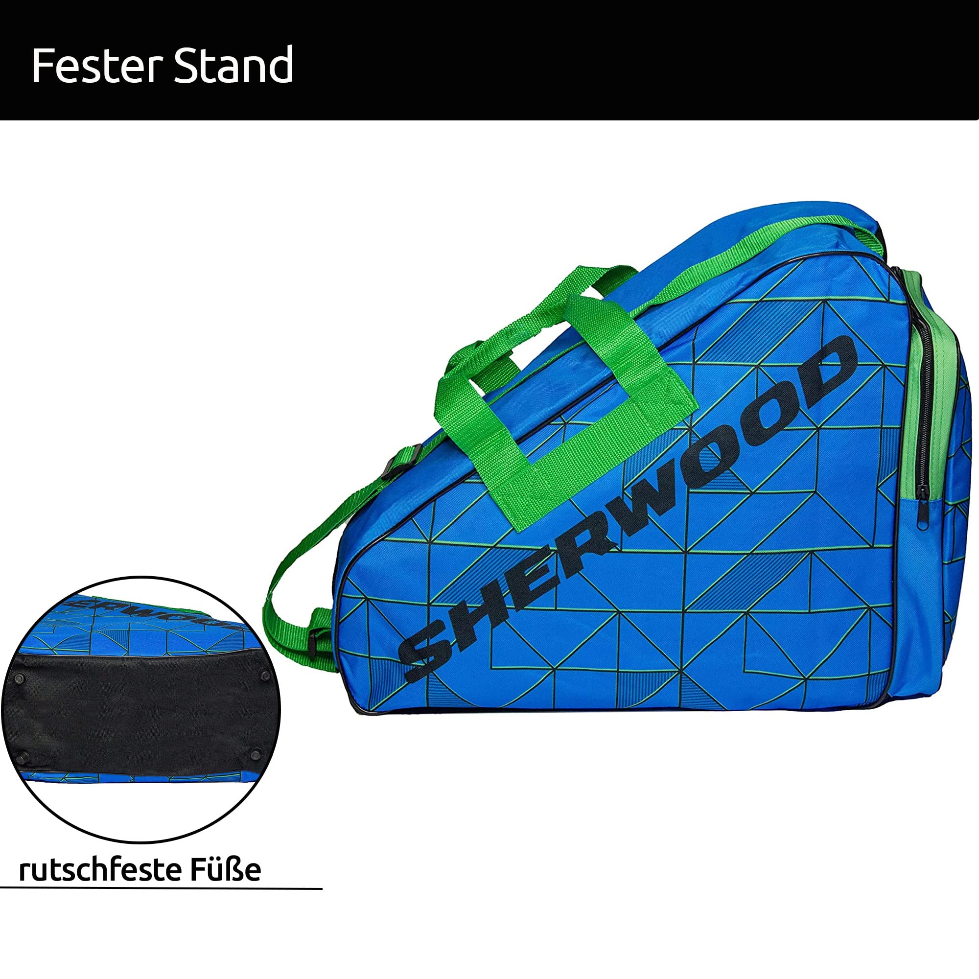 Sher-wood Sherwood Schlittschuhtasche, Inliner-Tasche für Erwachsene und Kinder, Eishockey-Bag, ideal für Rollschuhe und Eislaufschuhe (Blueline)