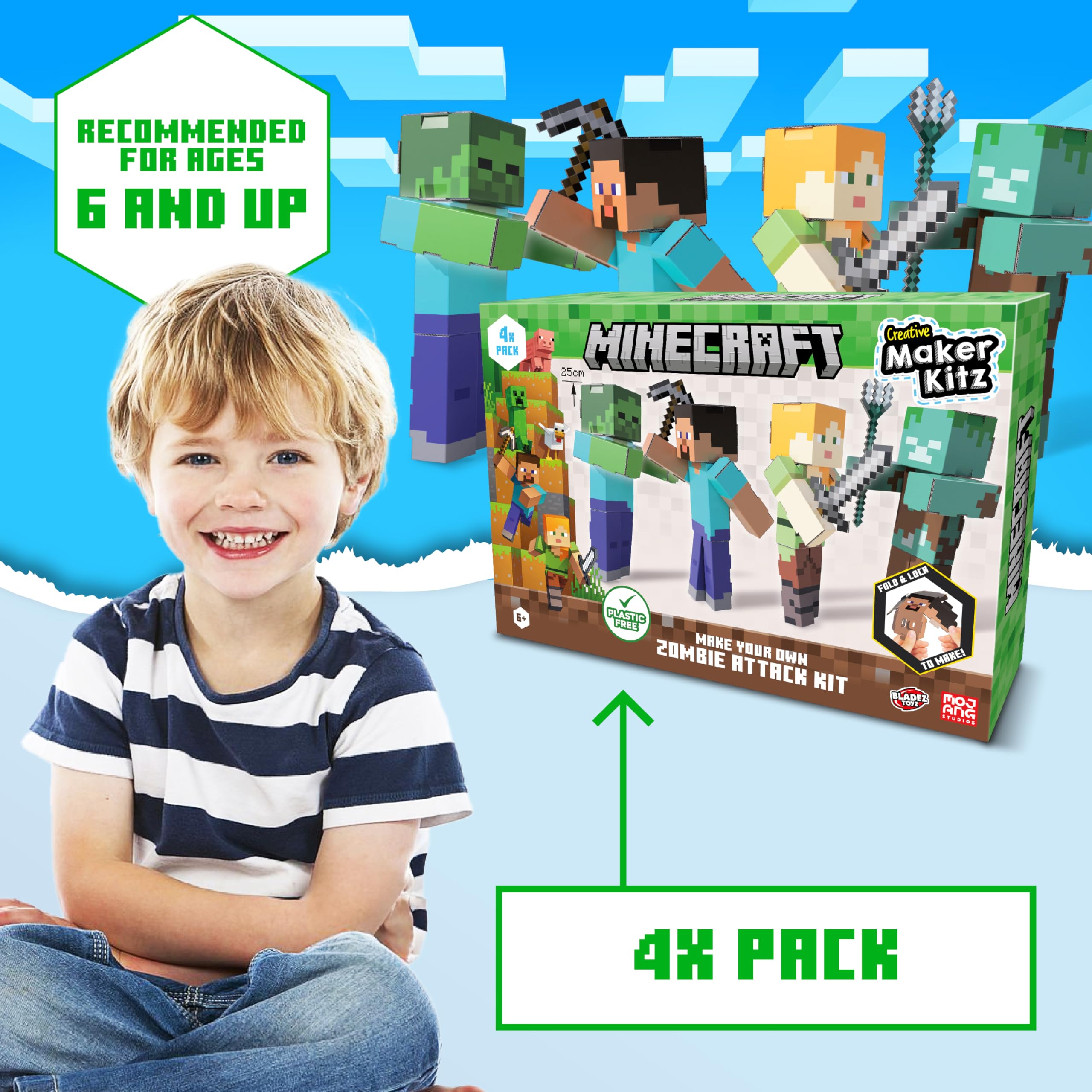 BLADEZ Minecraft Toyz Make Your Own Zombie Attack Kit - Kids Arts