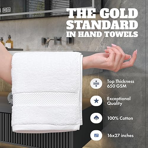 Miniatura 159 de White Classic Juego de toallas de baño suaves de lujo de algodón de 21.16 oz/m², extra grandes, 35 x 70 pulgadas, altamente absorbentes y de secado