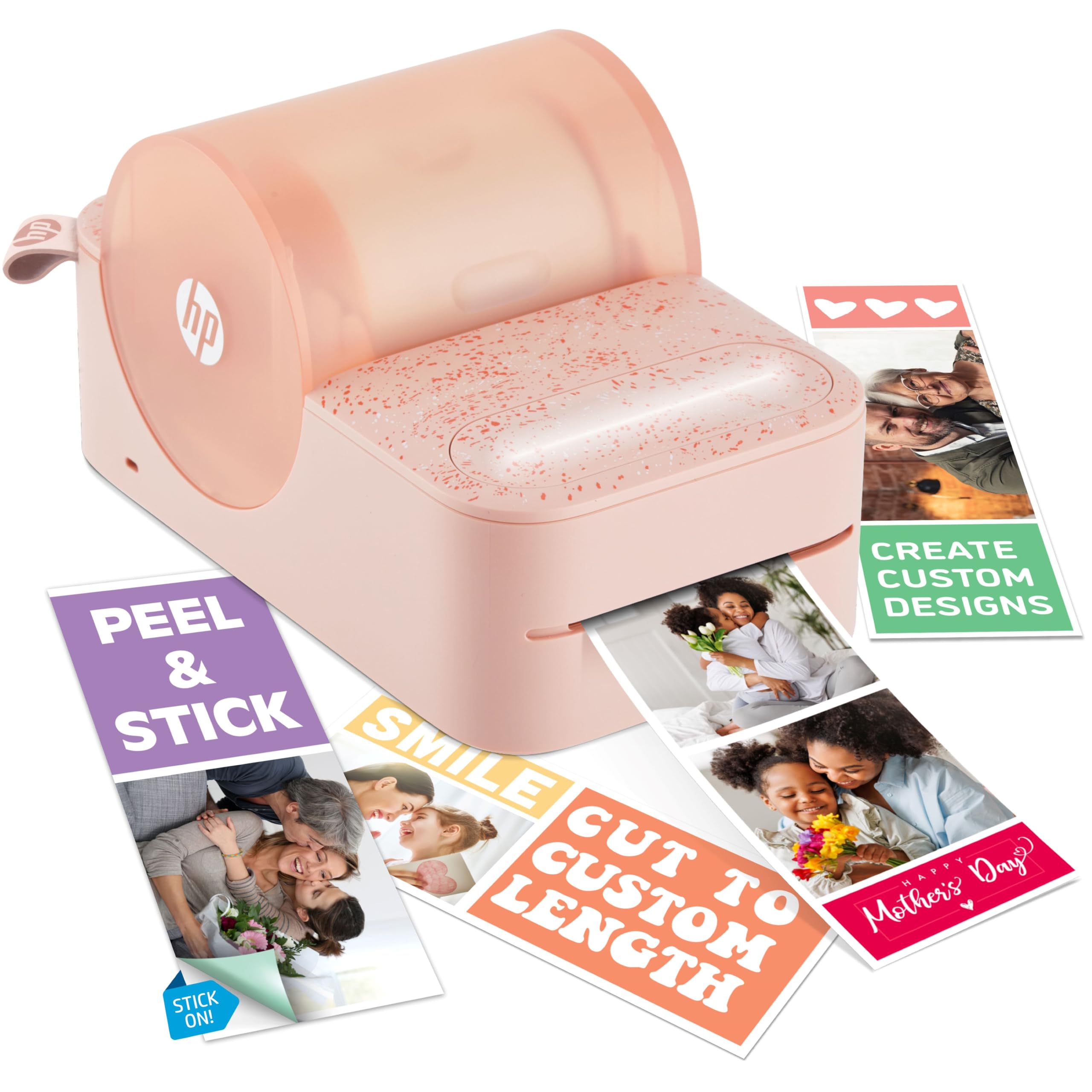 HP Sprocket Panorama Instant Color Label & Smartphone Photo Printer - Portable - Personalize Prints 2” x .5”- 9” on Zink Sticky-Back Photos - Create Photobooth Strips & Custom Designs in App - Pink
