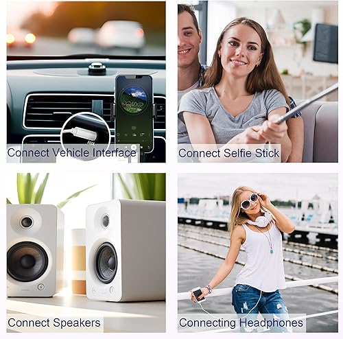 Miniatura 16 de Paquete de 2 adaptadores Lightning a conector de auriculares de 0.138 in, [certificado Apple MFi], adaptador de auriculares 2 en 1, adaptador