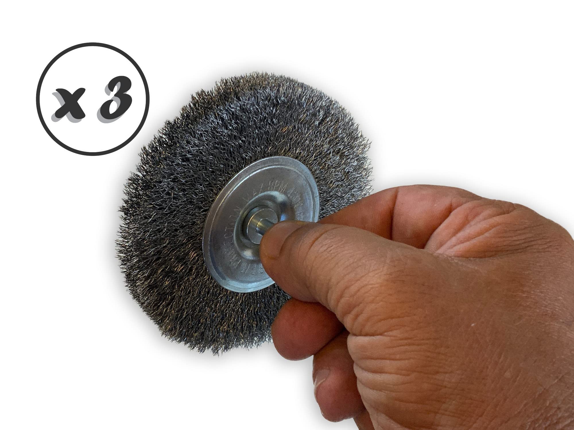 Kibros Lot 3 brosses rot. circ. acier dur Ø 100 mm 18 mm tige