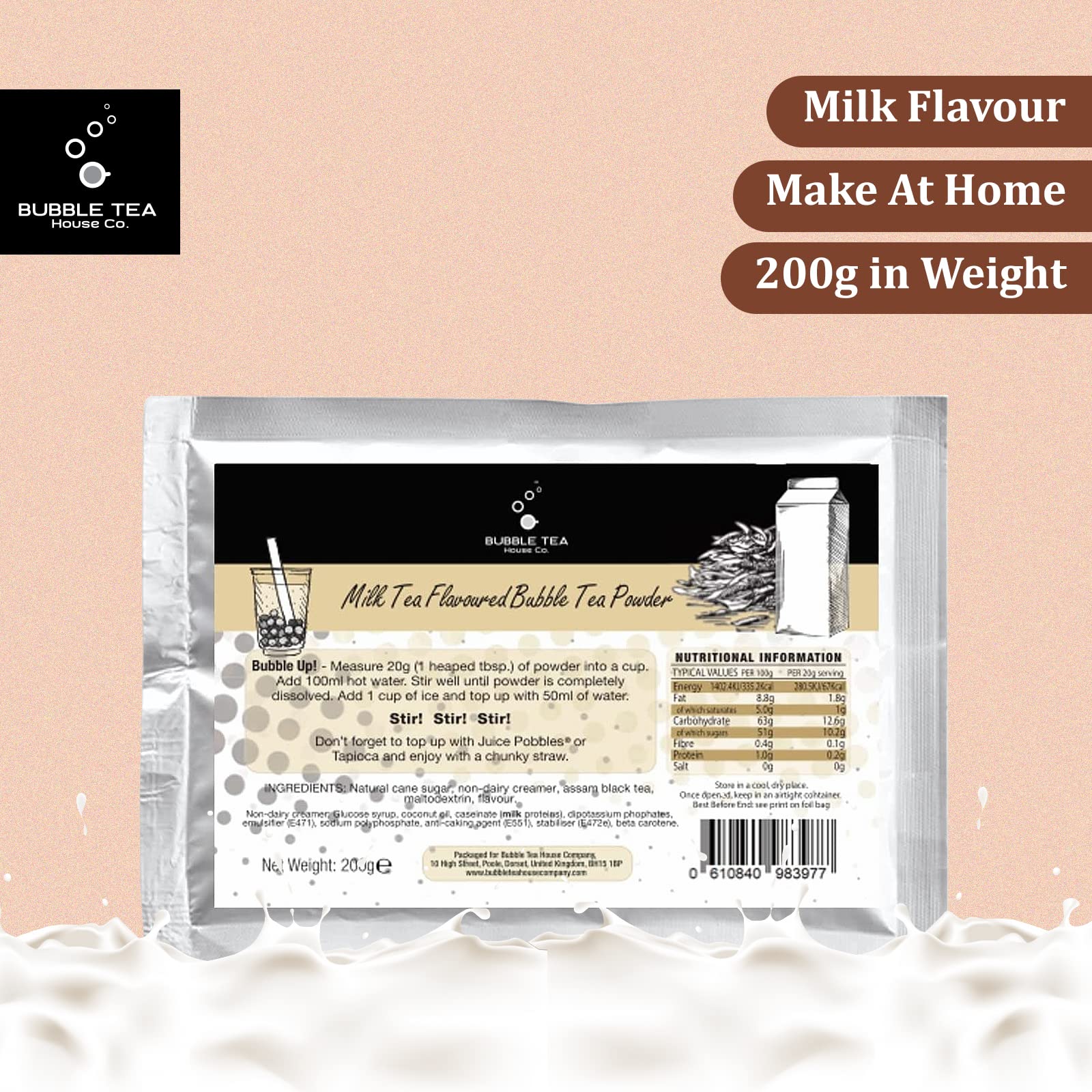 Buy Milk Tea Bubble Tea Powder by Bubble Tea House Company (200 g