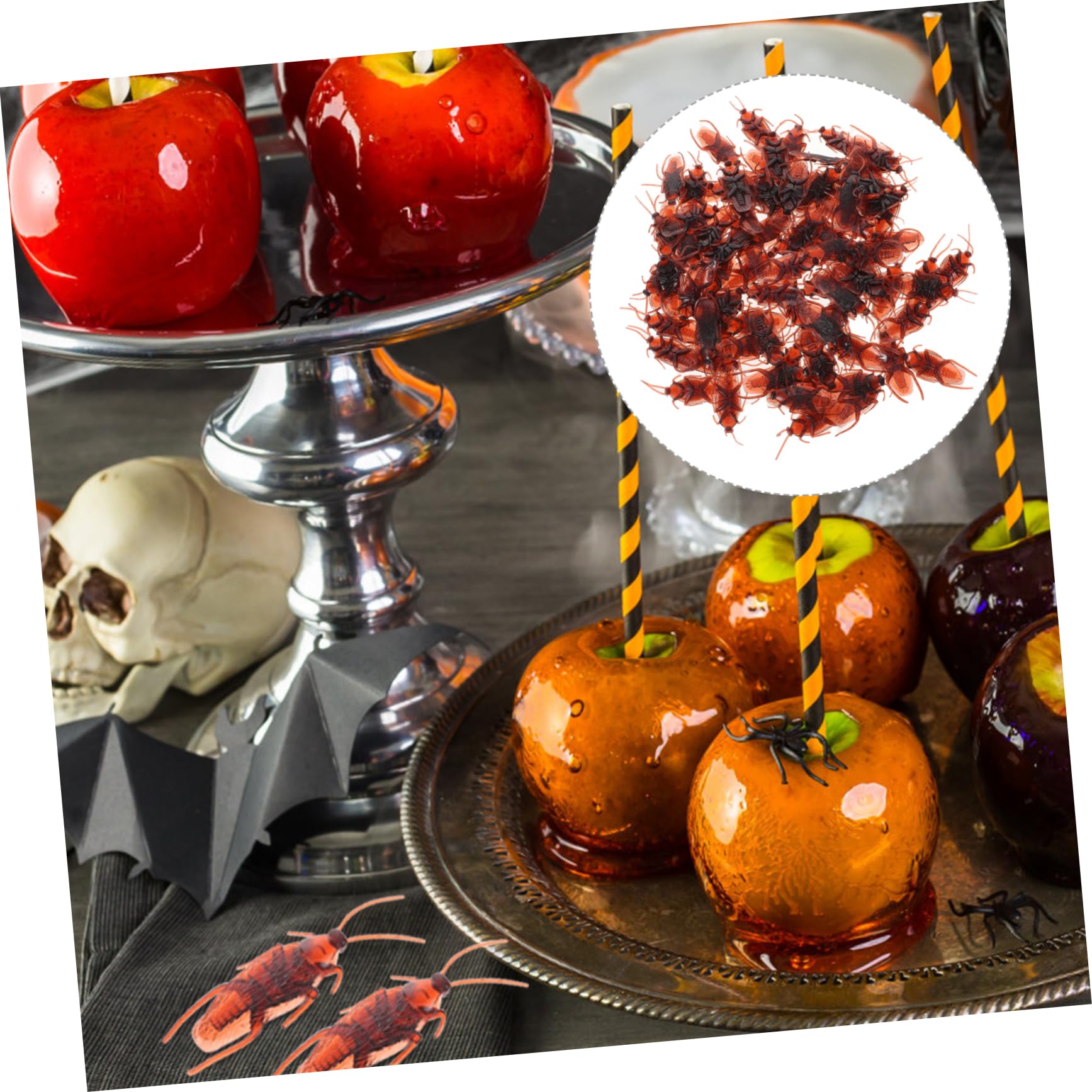 WOONEKY 100Pcs Fake Cockroaches Realistic Plastic Bugs for Halloween Pranks Party Toys Scare Props for Outdoor Picnics and Gag - Image 4