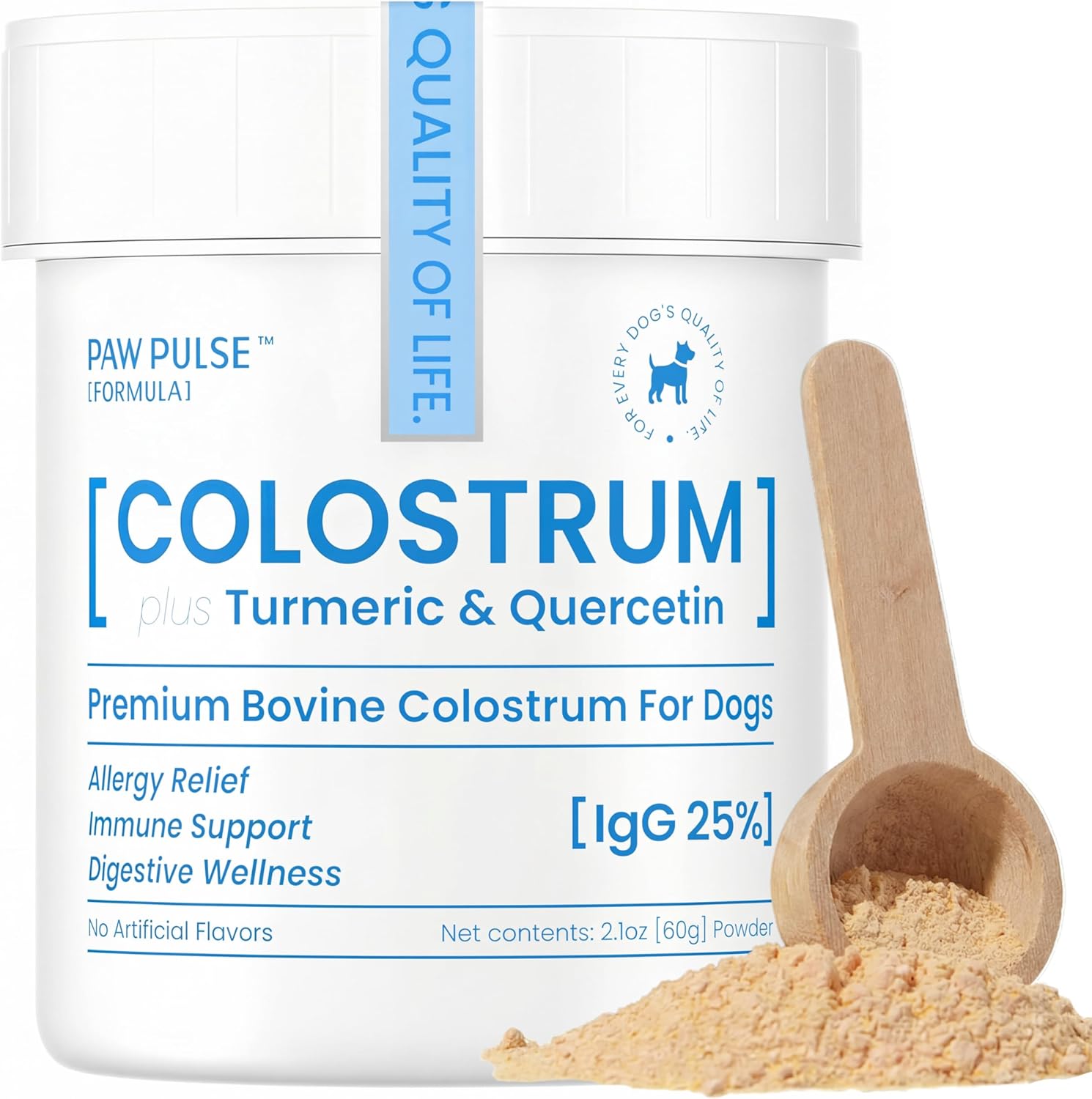 PAWPULSE FORMULA Colostrum for Dogs – Bovine Colostrum Powder with High IgG for Seasonal Allergy, Immune Defense, Skin & Gut Health – Clean Superfood Supplement, Additive-Free, 2.12 oz