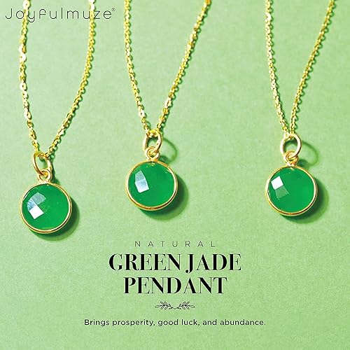 Miniatura 3 de Green Jade Necklace, Energy Healing Genuine Gemstone, Sterling Silver 925 18K Gold, Dainty Handmade Jewelry Gift for Women,18 inch long