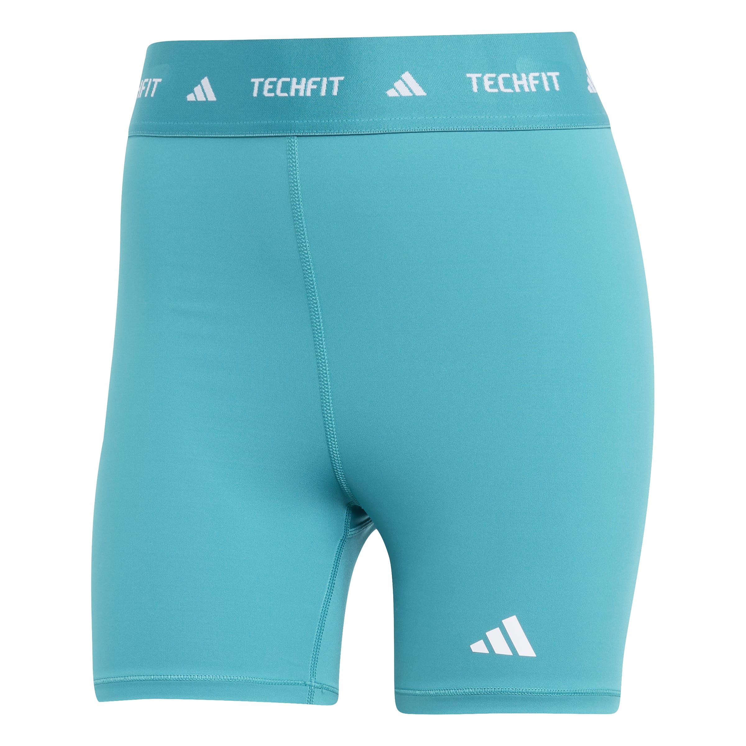 adidas Women's Techfit Short Leggings, Pure Teal, XXL 4 inch