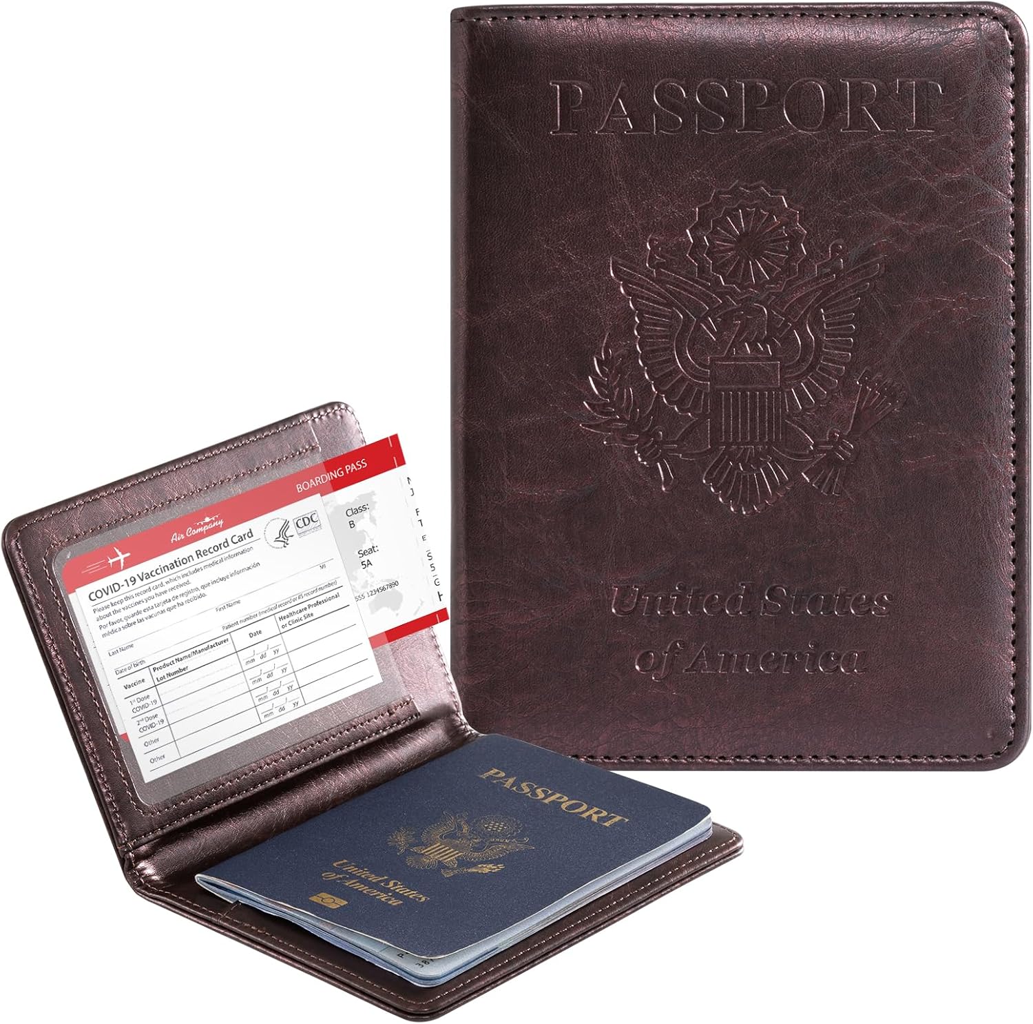 CoBak Passport & Vaccine Card Holder Combo Upgraded PU