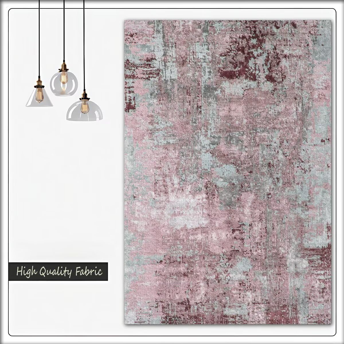 Teppich Läufer Flur rutschfest Küchenteppich Fußmatte 80X160CM Waschbar Rot Grau Modern Teppichläufer Meterware Schmutzfangmatte Teppichläufer für Flur Küche Eingang Wohnzimmer Schlafzimmer