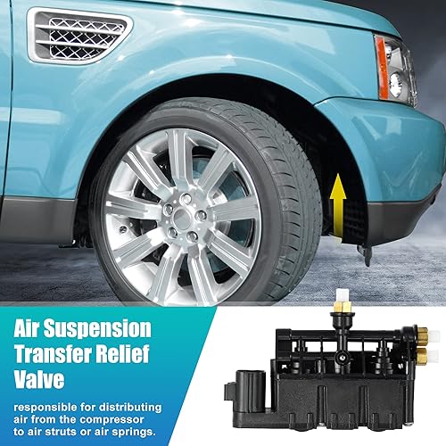 Miniatura 3 de X AUTOHAUX RVH000095 Suspensión neumática delantera EAS Válvula de transferencia de bloque de válvula para Land Rover LR3 2005-2009 para Land Rover
