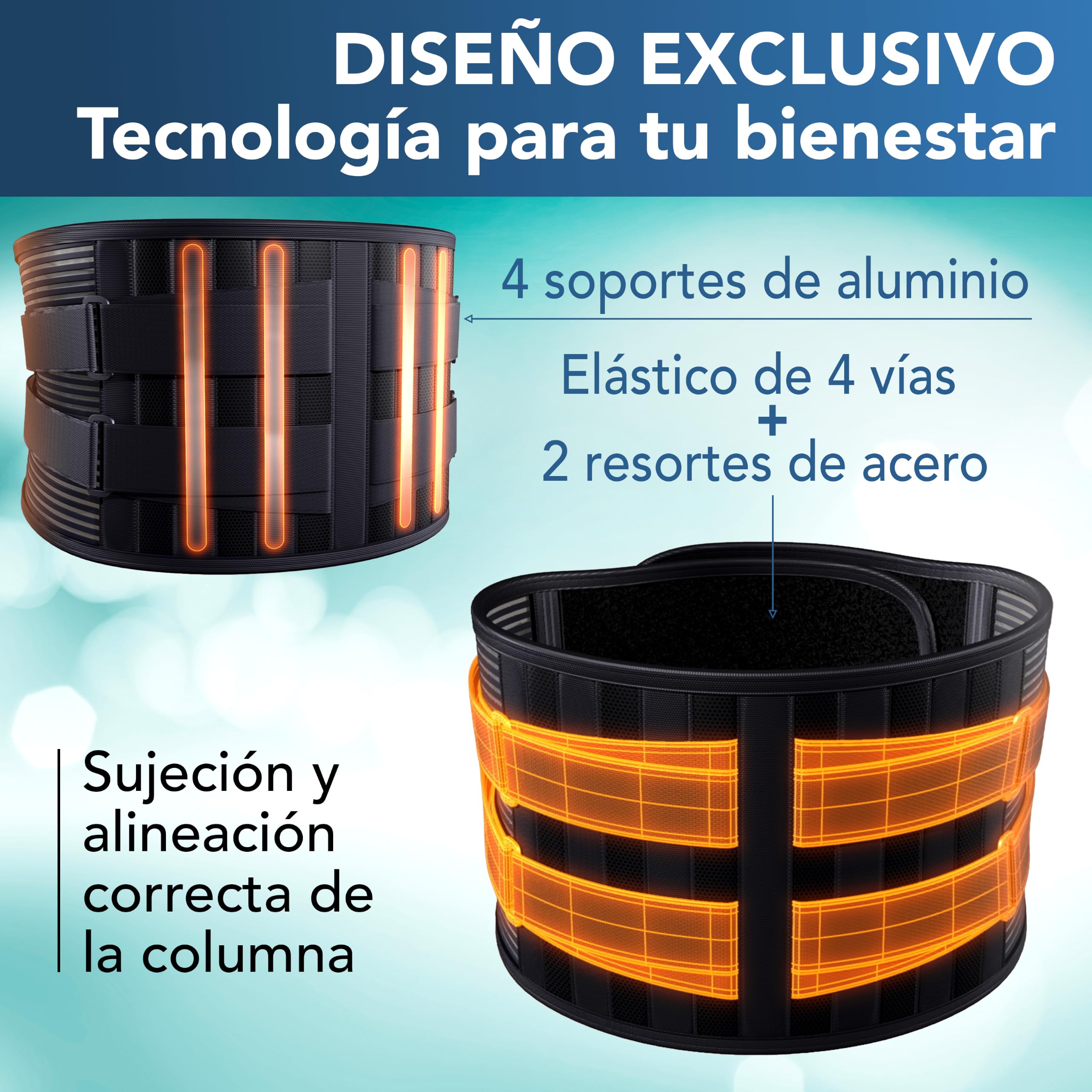 CINTURÓN LUMBAR PRESS. Alivia al instante y previene los dolores de espalda. Mejora la postura. Cómodo, discreto, y fácil de poner: perfecto para llevar a diario. Disponible en todas las tallas.