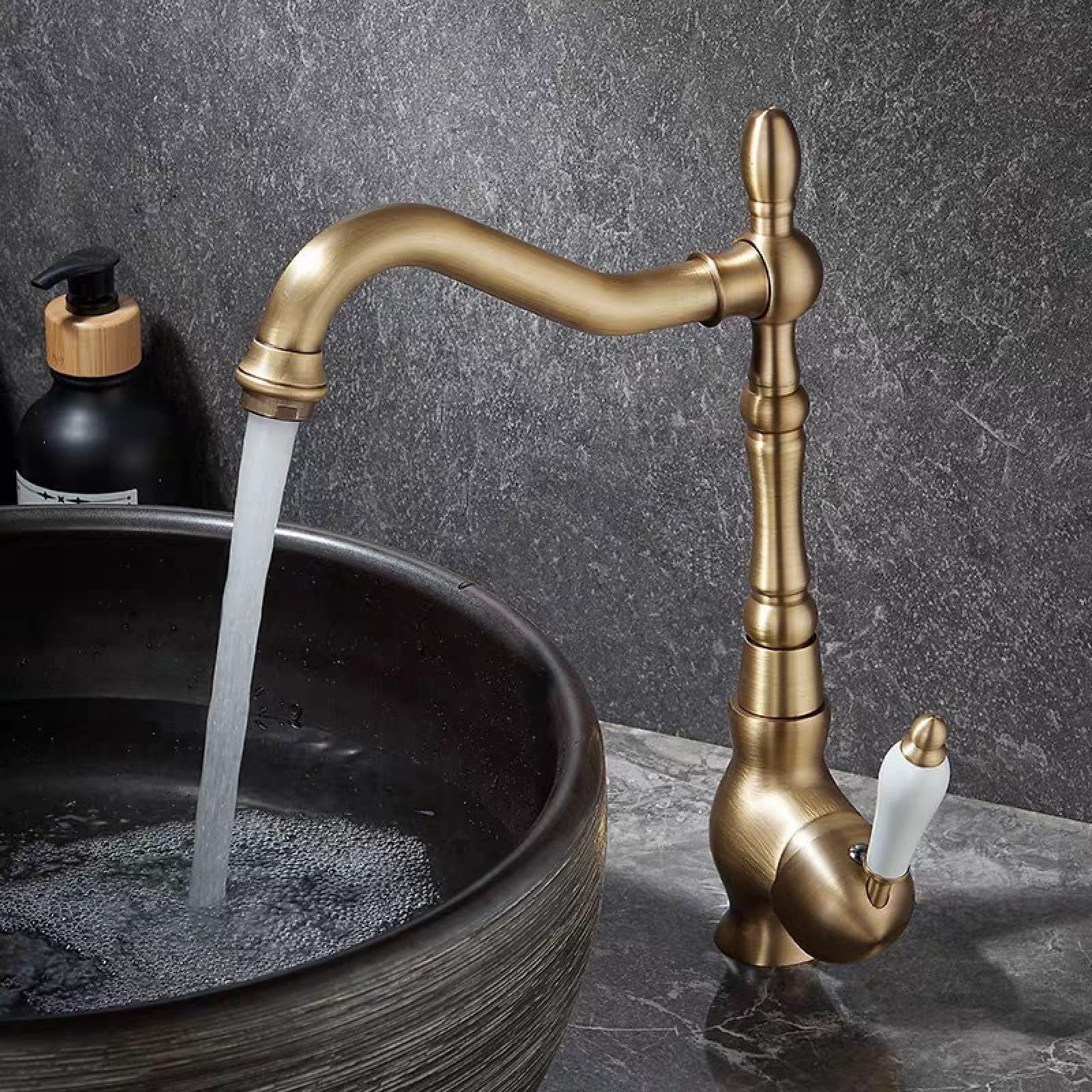 All-Copper Hot and Cold Water Washbasin Rotating Faucet