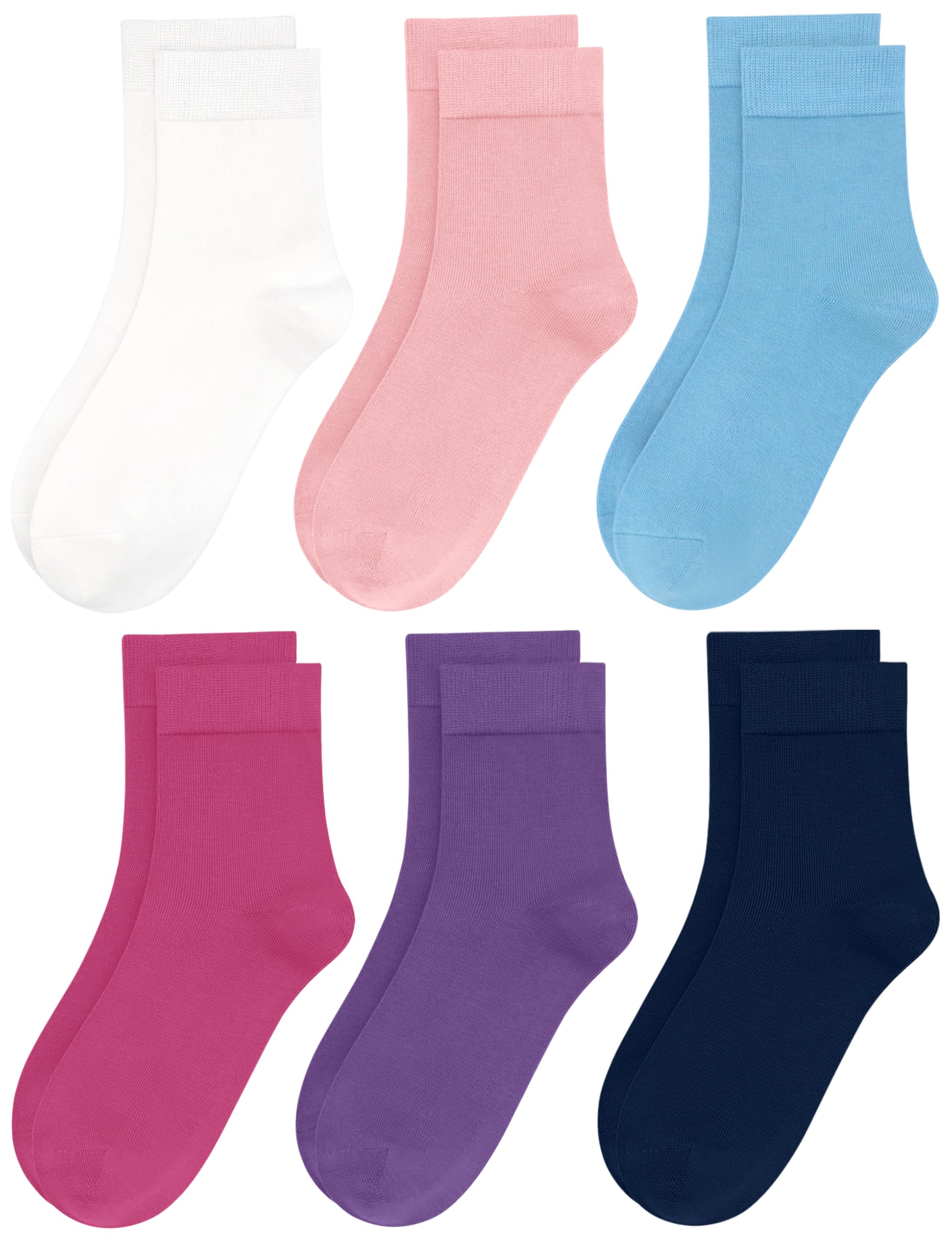 Womens Viscose Bamboo Crew Socks Thin Casual Ultra Soft Colorful Above Ankle Socks Breathable Comfortable 3/6 Pairs