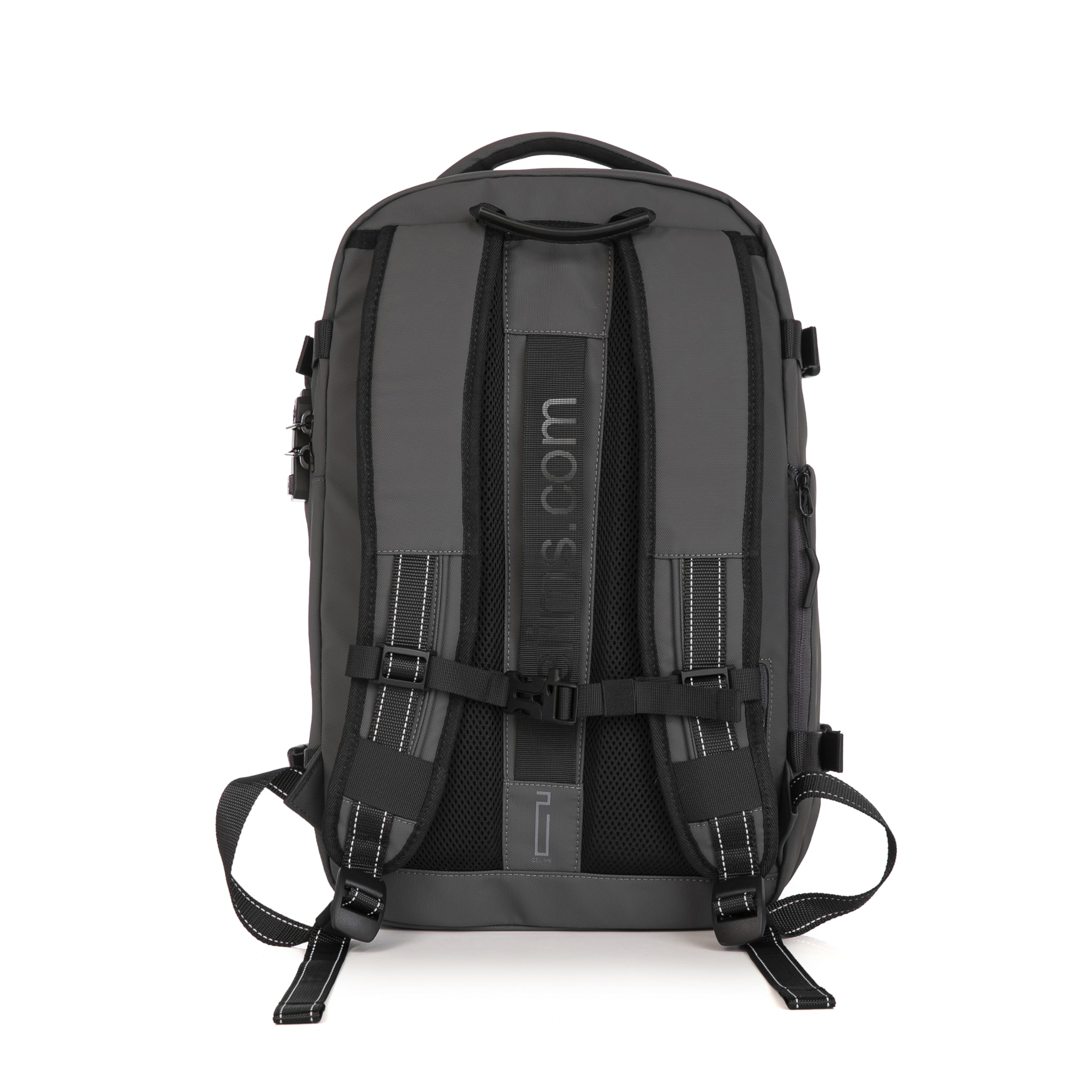CELIMS - Zaino da viaggio sotto vuoto con pompa ad aria ricaricabile | 48L espandibile 60L | Scomparto per computer portatile | Lucchetto TSA | Impermeabile | Grigio
