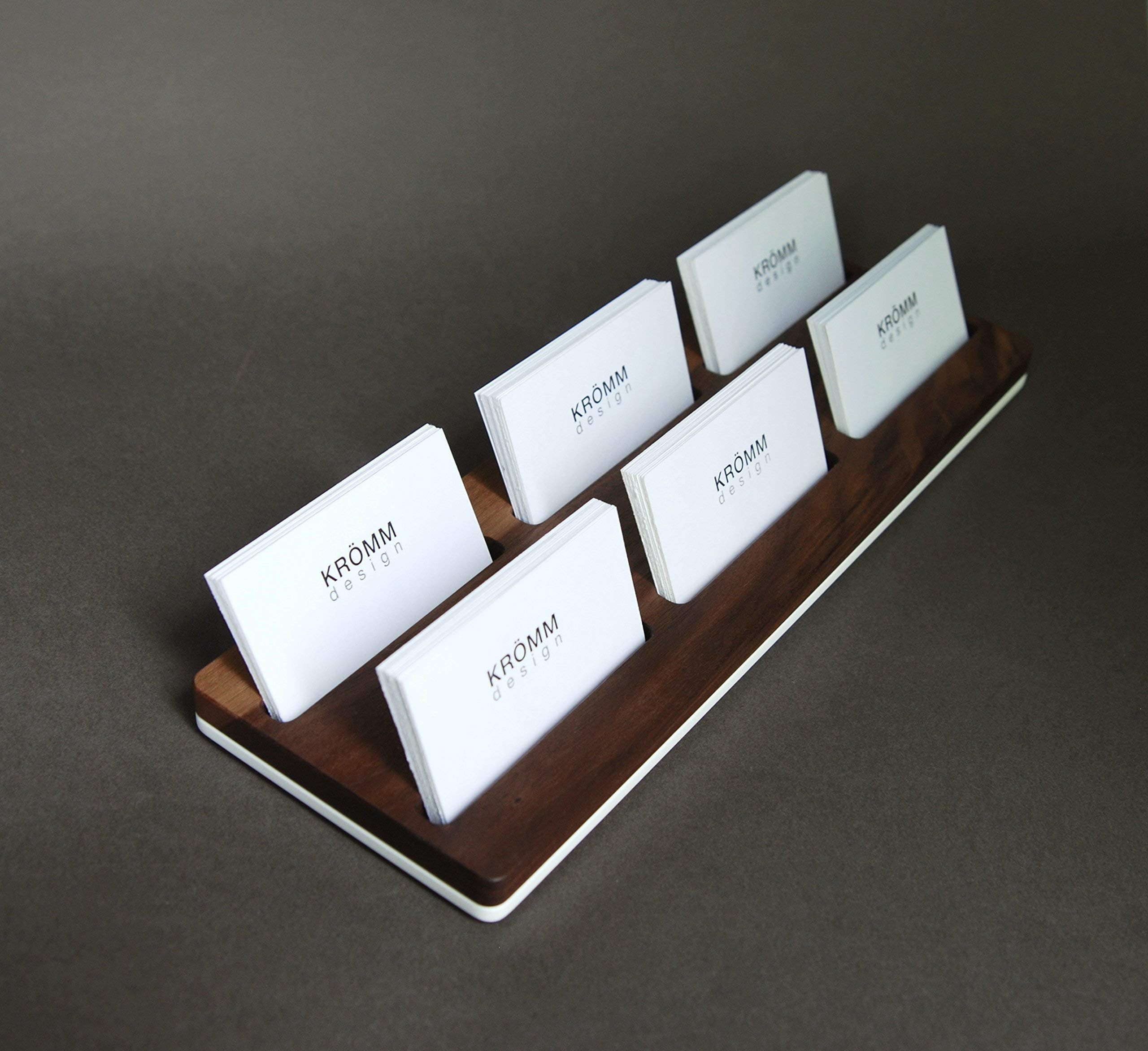 Multiple Horizontal Business Card Holder/Business Card Stand/Business Card Display, Walnut Wood Card Holder