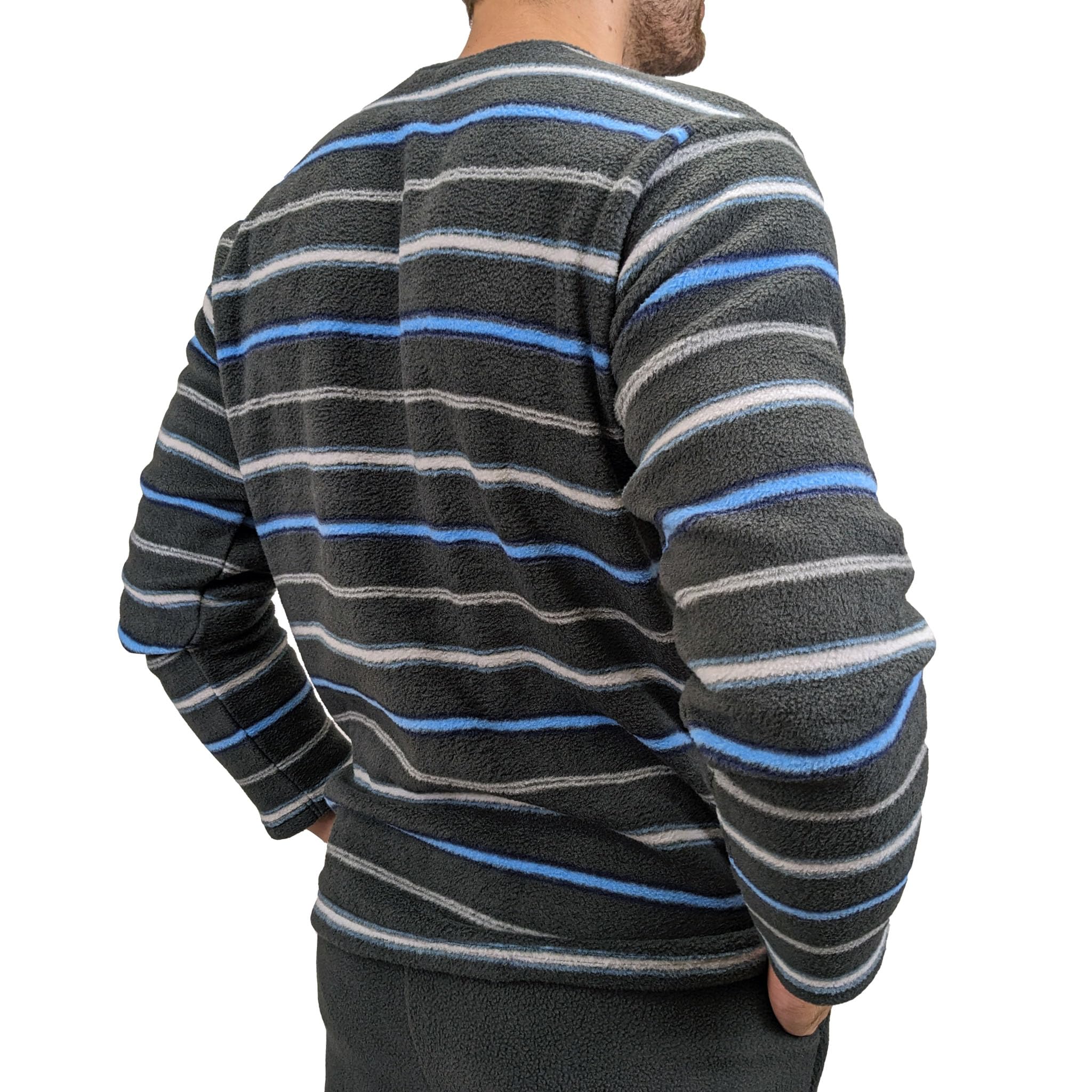 Conjunto de pijama de forro polar cálido para hombre, conjunto de pijama de invierno