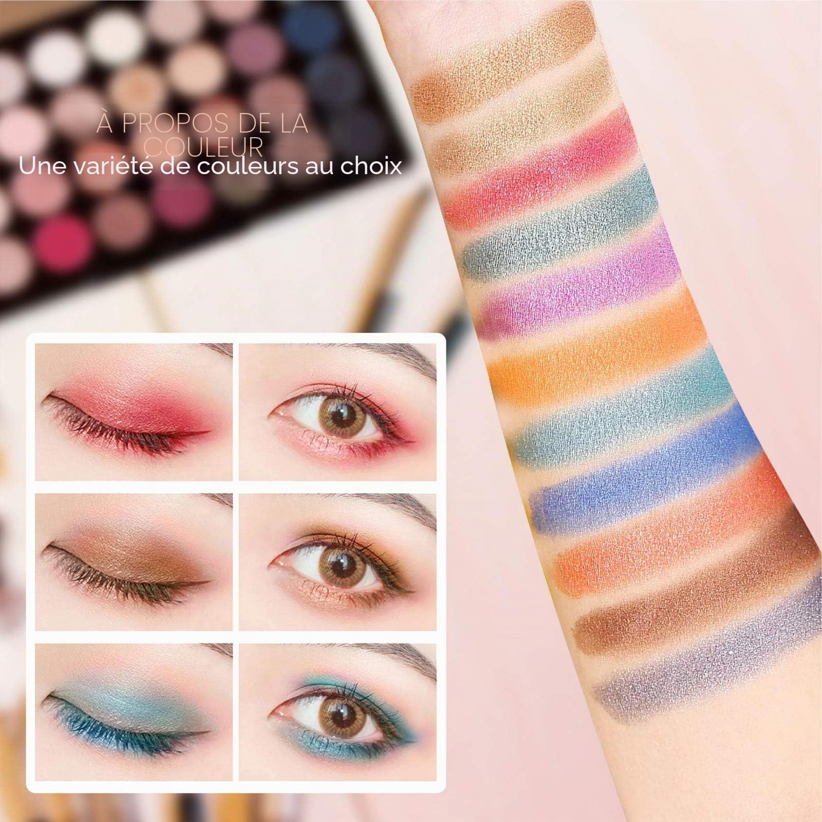 Palette Fard À Paupière Maquillage Yeux, 35 Couleurs Kit Maquillage Femme, Palette de Maquillage Femme, Coffret Maquillage avec Rouge à Lèvre, Pinceaux, Bâton Contour, Correcteur, Fard à Joues