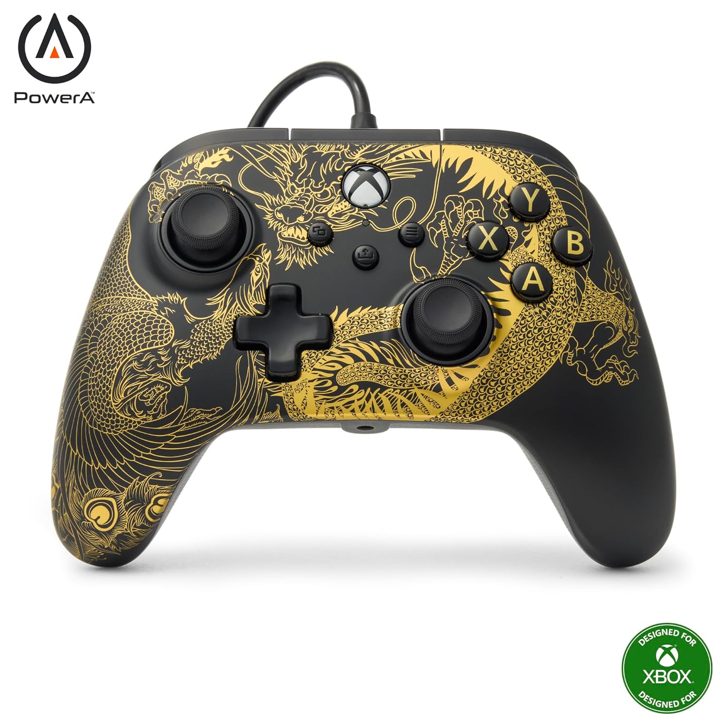 PowerA Advantage Wired Controller für Xbox Series X|S und Windows 10/11 - Dragon & Phoenix, Gamepad, Schnurgebundener Videogamecontroller, Gaming Controller, USB-C
