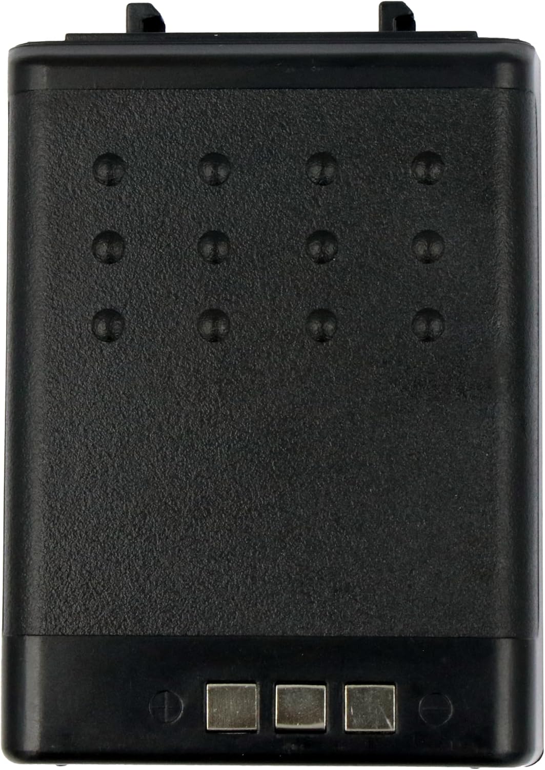 Front view of the CS BATTERY BP-173 replacement battery, showing its black casing and contact points.