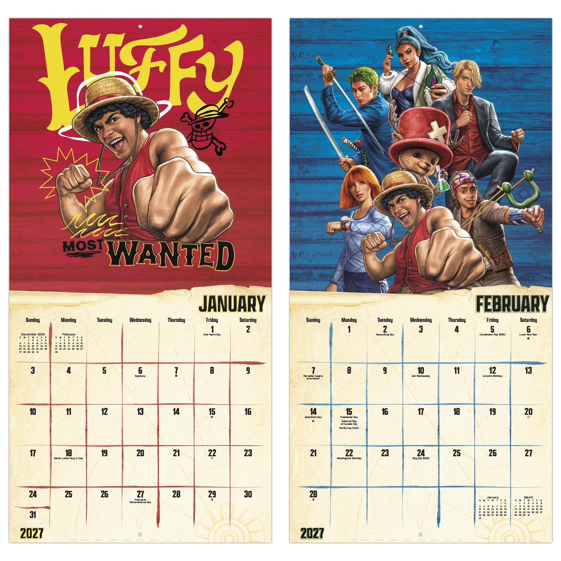 2027 Netflix One Piece: Season 2 Wall Calendar