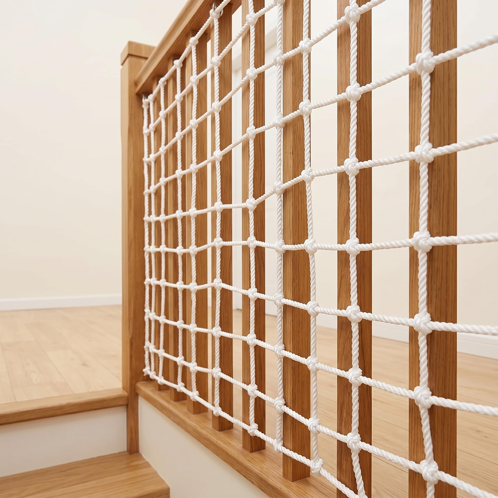 Treppenschutznetz Für Kinder, Fallschutznetz Für Haustiere, Schutznetz Für Den Innen- Und Außenbereich Für Balkon, Fenster, Spielplatz, Gartendekoration, Absturzsicherung White-10cm 1x5m(3x16ft)