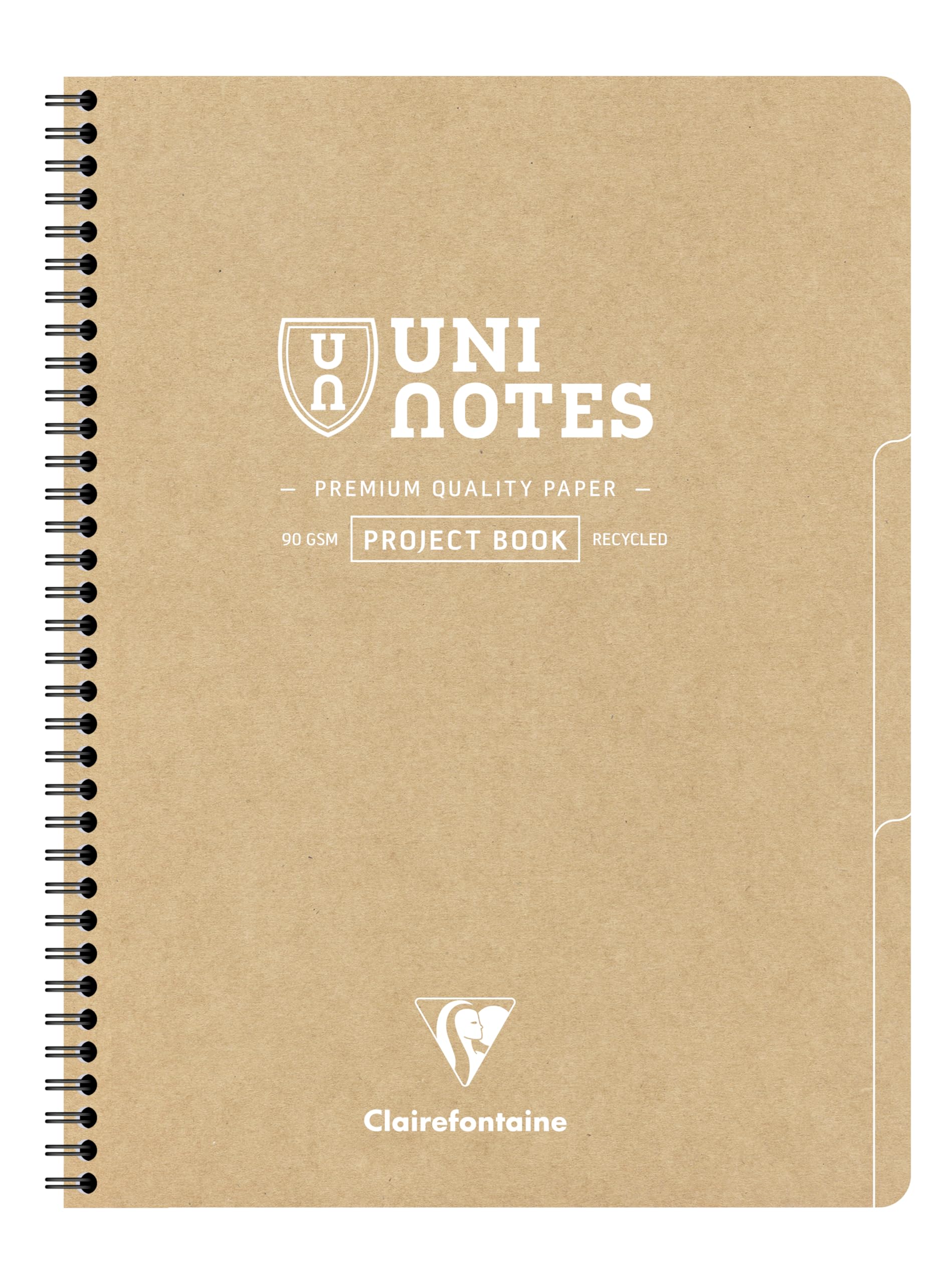 Clairefontaine 9862Cpack Lot 5 cahier spirale Uninotes recyclé A4 160p