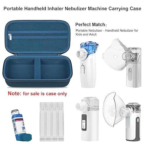 Miniatura 30 de Elonbo Estuche de transporte para máquina nebulizadora portátil de mano para adultos y niños, estuche de viaje para inhalador de asma, soporte