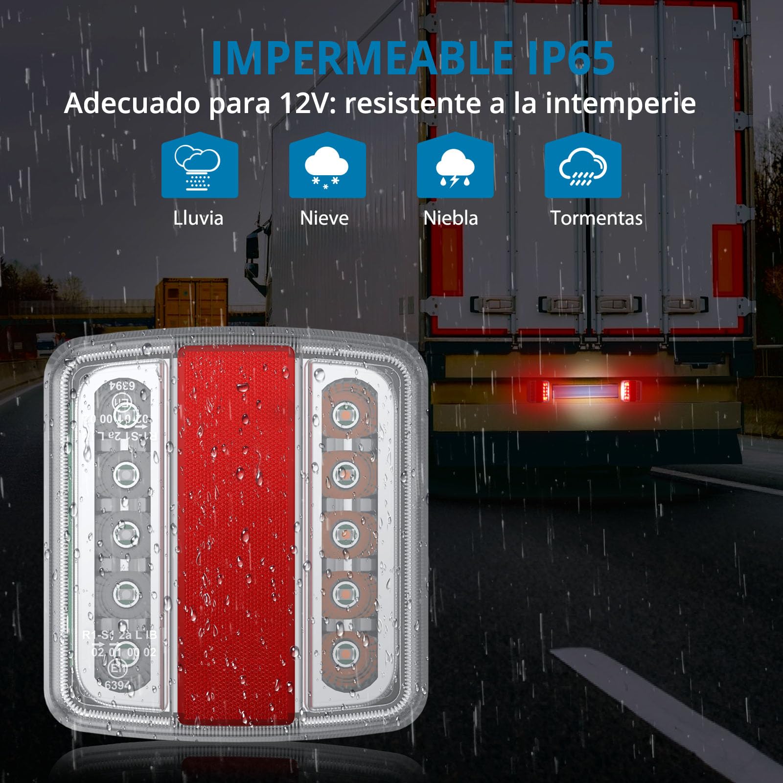 AUTOUTLET 2X Luces Traseras para Remolques Homologado Iluminación del Remolque, Cable 7,5m con Luz de Matrícula, Montaje de Tornillos, Luz Trasera 12V 18 LED para Camión, Remolque, Van Caravan