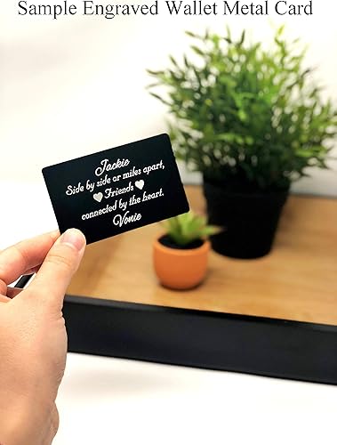 Miniatura 5 de Tarjeta metálica con mensaje personalizado grabado en ambos lados, aniversario para hombres y mujeres, insertos de billetera grabados, nota de amor,