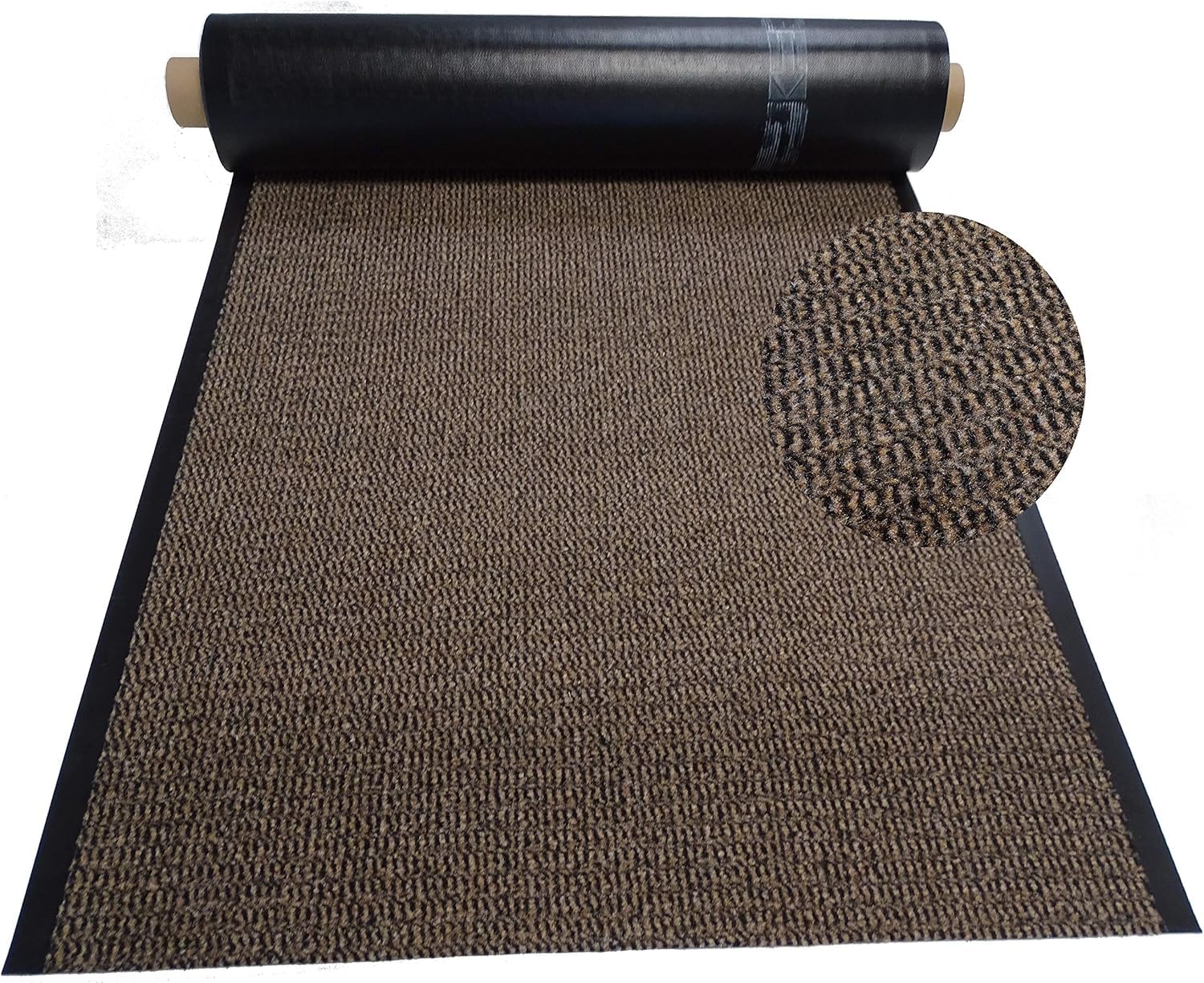 Schmutzfangläufer Meterware 60 cm braun-schwarz meliert - ohne Rand an den Schnittkanten (60 x 300 cm, braun)