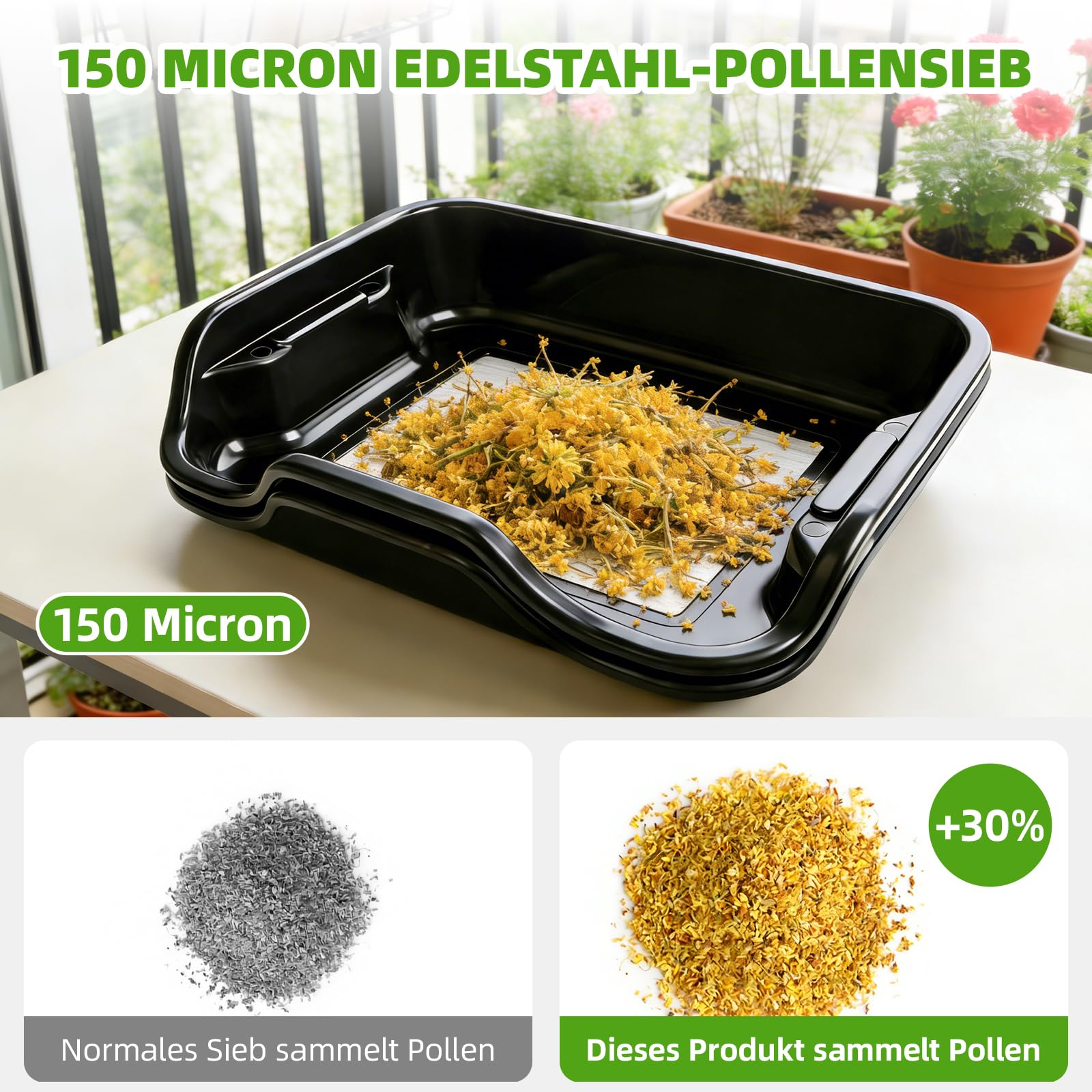 Trimming Tray Set Professional, Trimmschale mit 150 Mikron Pollensieb, Extra Tiefe Trim Bin Ergonomisch & Trimmschale, 2 Präzisionsscheren, Bürste & Lupe, 51 x 40 x 16cm