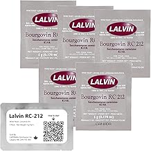Lalvin RC-212 Wine Yeast (5 Pack) - Make Wine Cider Mead Kombucha at Home - 5 g Sachets - Saccharomyces cerevisiae - Sold by CAPYBARA Distributors Inc.
