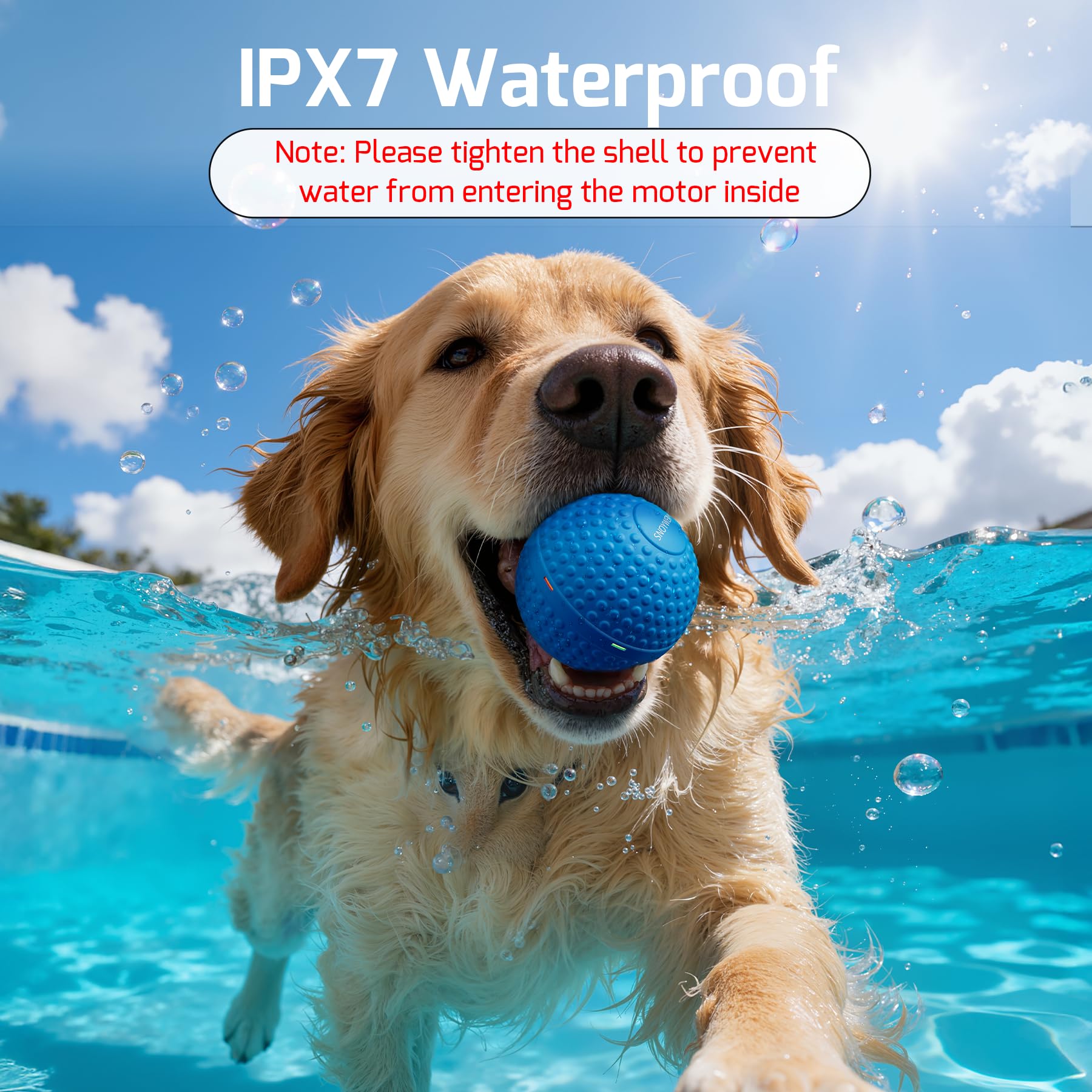 Pelotas interactivas para perros, juguete inteligente para perros medianos y grandes, material de goma resistente a las mordidas, movimiento automático, rotación, rebote, IPX7 impermeable, juguete de