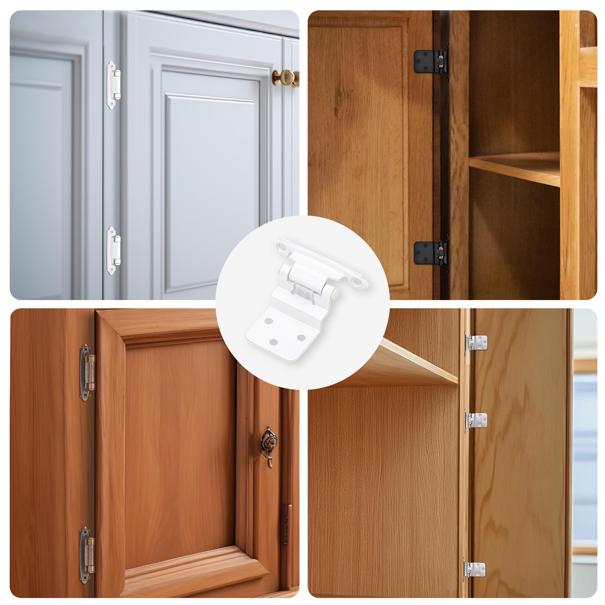 Inset Cabinet Hinges - 50 Pack Self Closing -6 Inset Cabinet Hinges - 50 Pack Self Closing -6