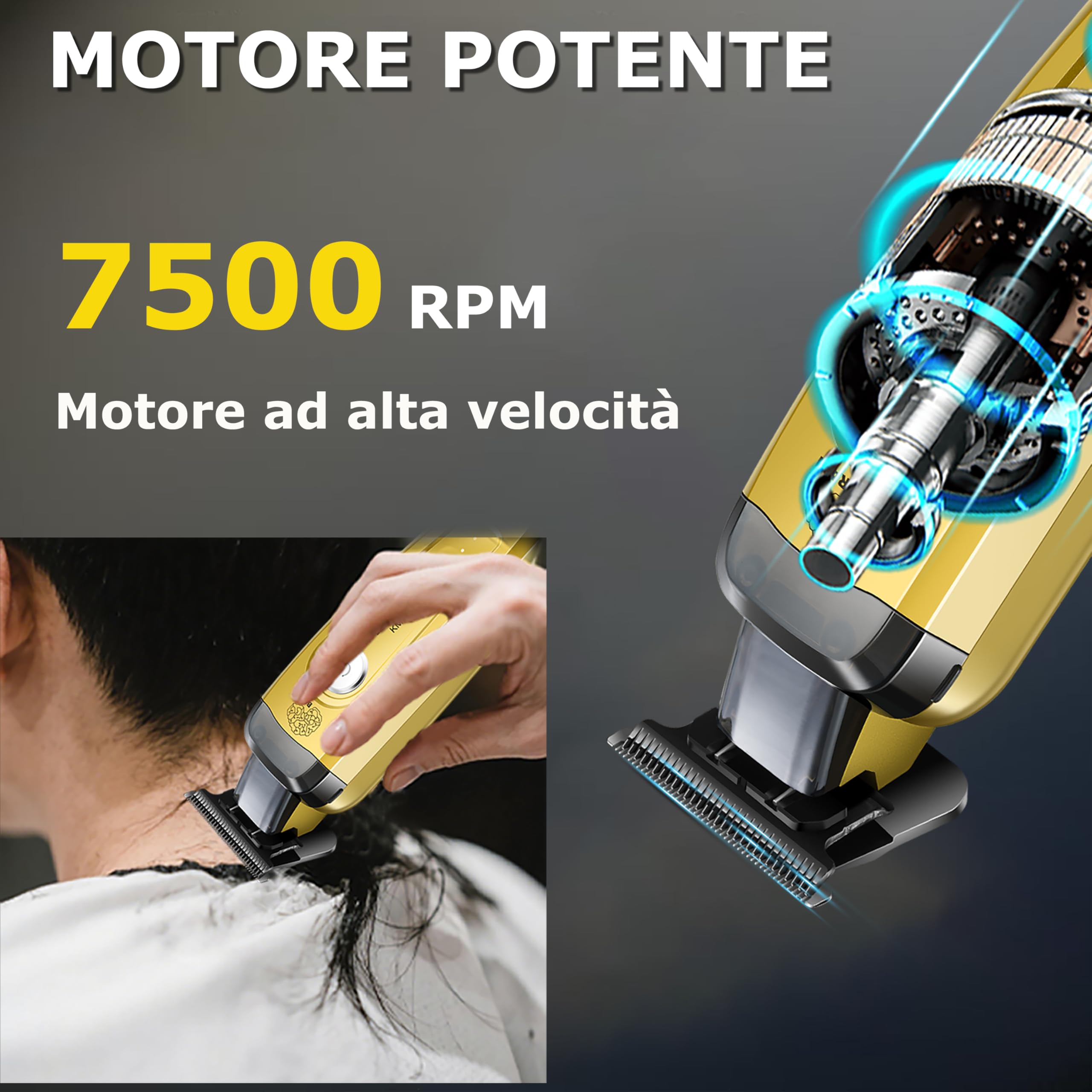 KEMEI 90-5 Trimmer senza fili per capelli e barba Zero Gap Trimmer per barbieri