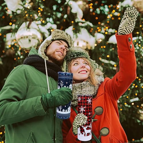 Miniatura 4 de Vaso de Navidad de 20 onzas con tapa y pajita, de acero inoxidable, con aislamiento, para Navidad, botella de agua, viaje, vino