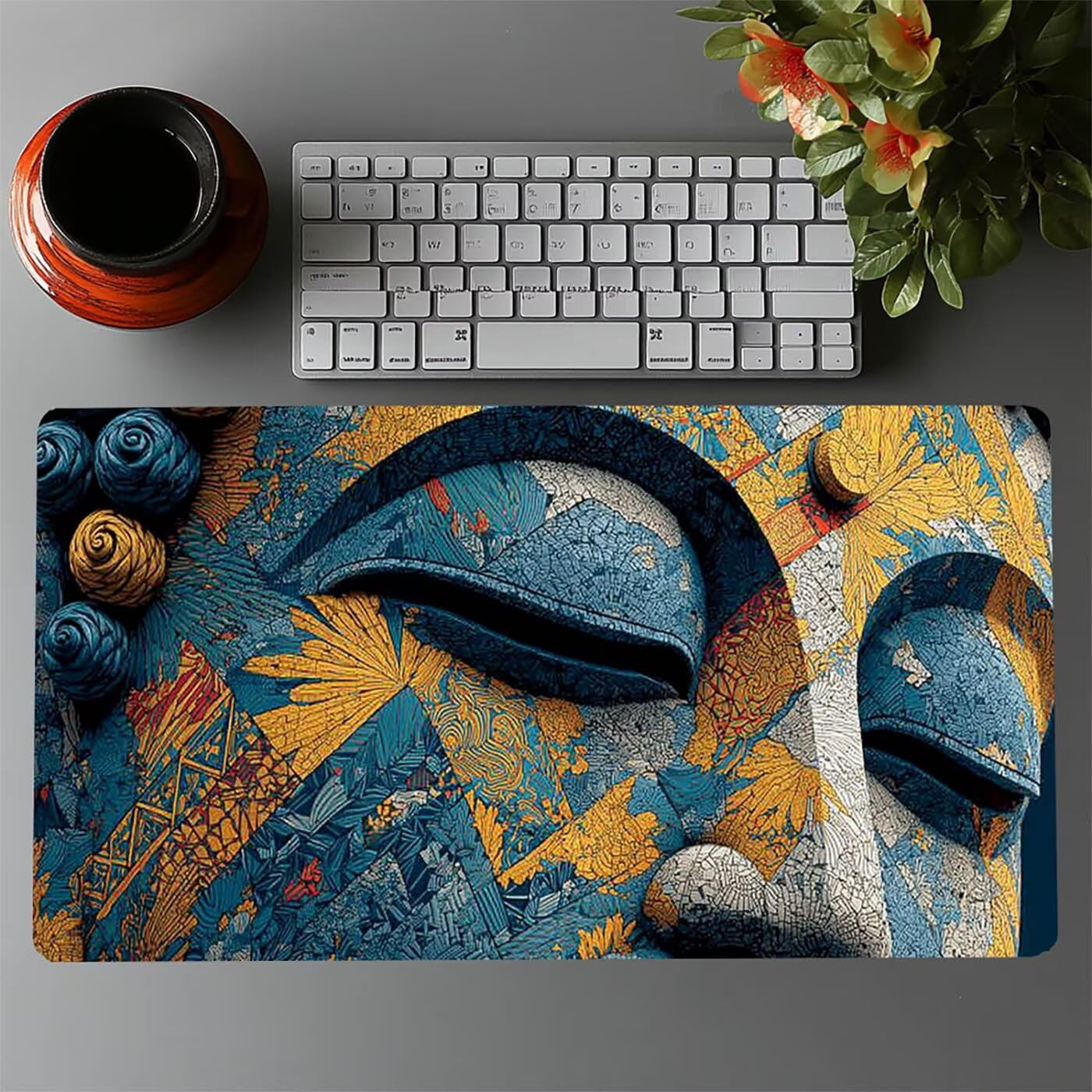 Zen Wodoodporna podkładka pod mysz z krajobrazem XXL 1400 x 600 x 3 mm, podkładka pod mysz do gier Poprawa precyzji i szybkości, podkładka pod mysz do biura dla graczy bezprzewodowa klawiatura PC