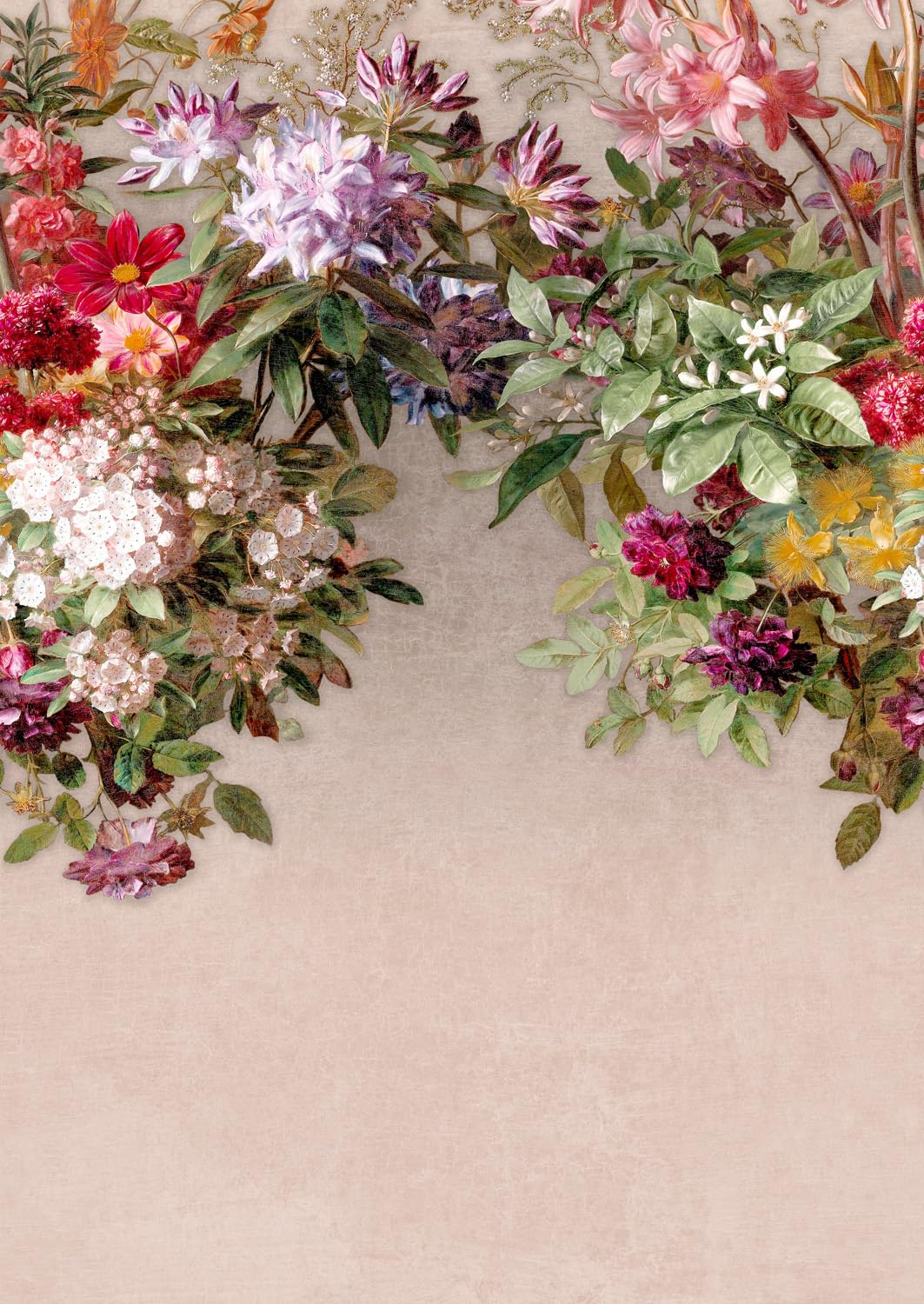 Papier peint photo non tissé fleurs beige et vert Rasch Magicwalls 360981 pour mur