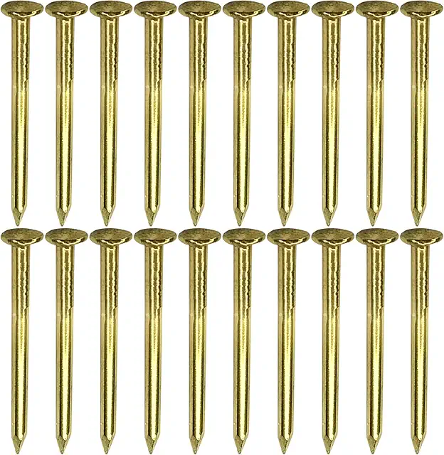Chiodi Ottone Dorato Testa Tonda 1,5x25 mm - 20 Pezzi per Mobili Vintage