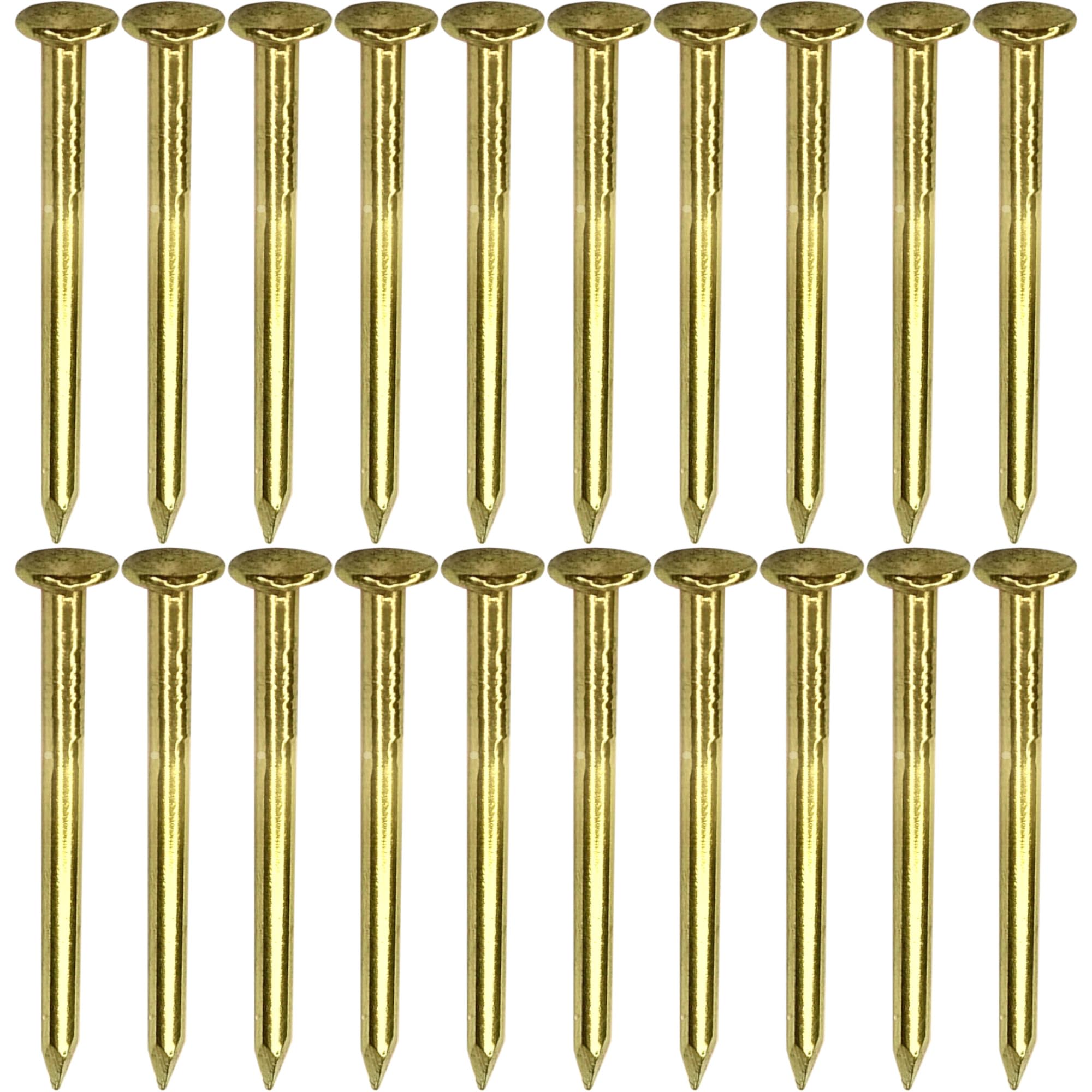 cyclingcolors 20 x Brass Round Button Brass Nails Decorative Nails Antique Wood Furniture Vintage Yellow Gold Round Head Pins 1.5 x 40 mm
