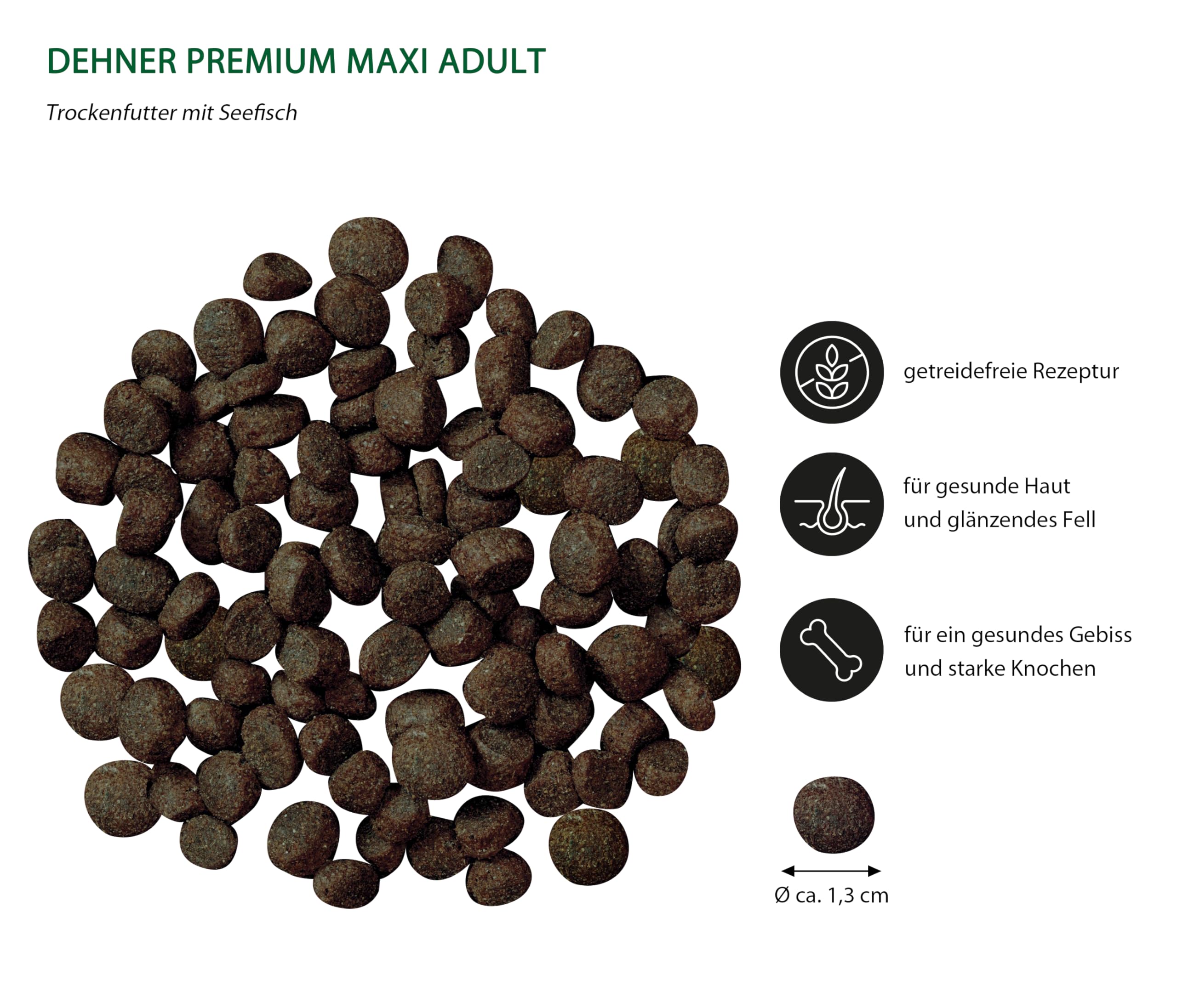 Dehner Comida para Perros Premium Maxi Adulto, sin Cereales, para Perros Adultos de Razas Grandes, Pescado/Cordero/Patata, 12,5 kg | Sin cereales, con patatas, para perros adultos de razas grandes