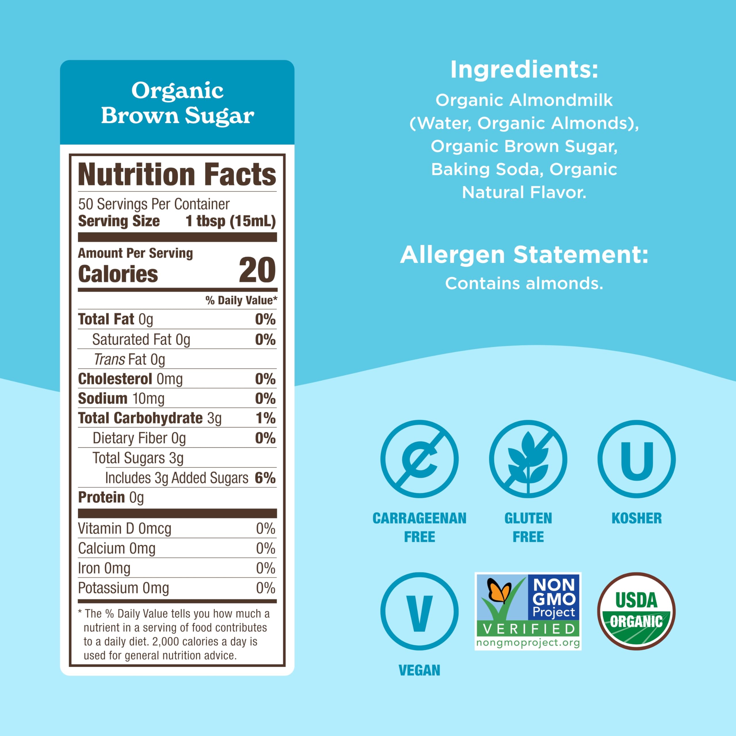 Califia Farms - Organic Brown Sugar Almond Milk Coffee Creamer 25 4 Oz Dairy Free Plant Based Vegan — view 2